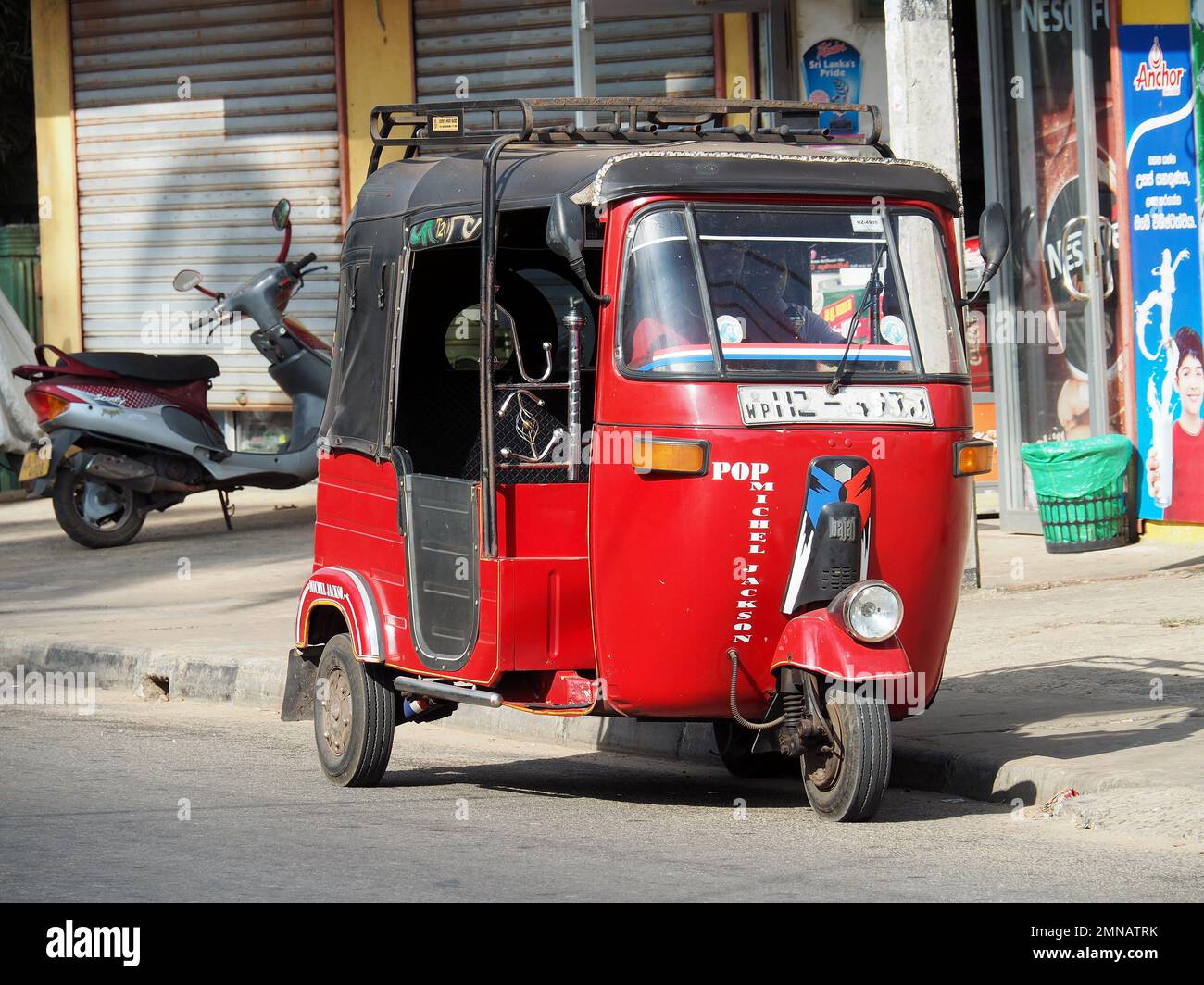 Tuk tuk, motorised rickshaw, Negombo city, Western Province, Srí Lanka, Asia Stock Photo