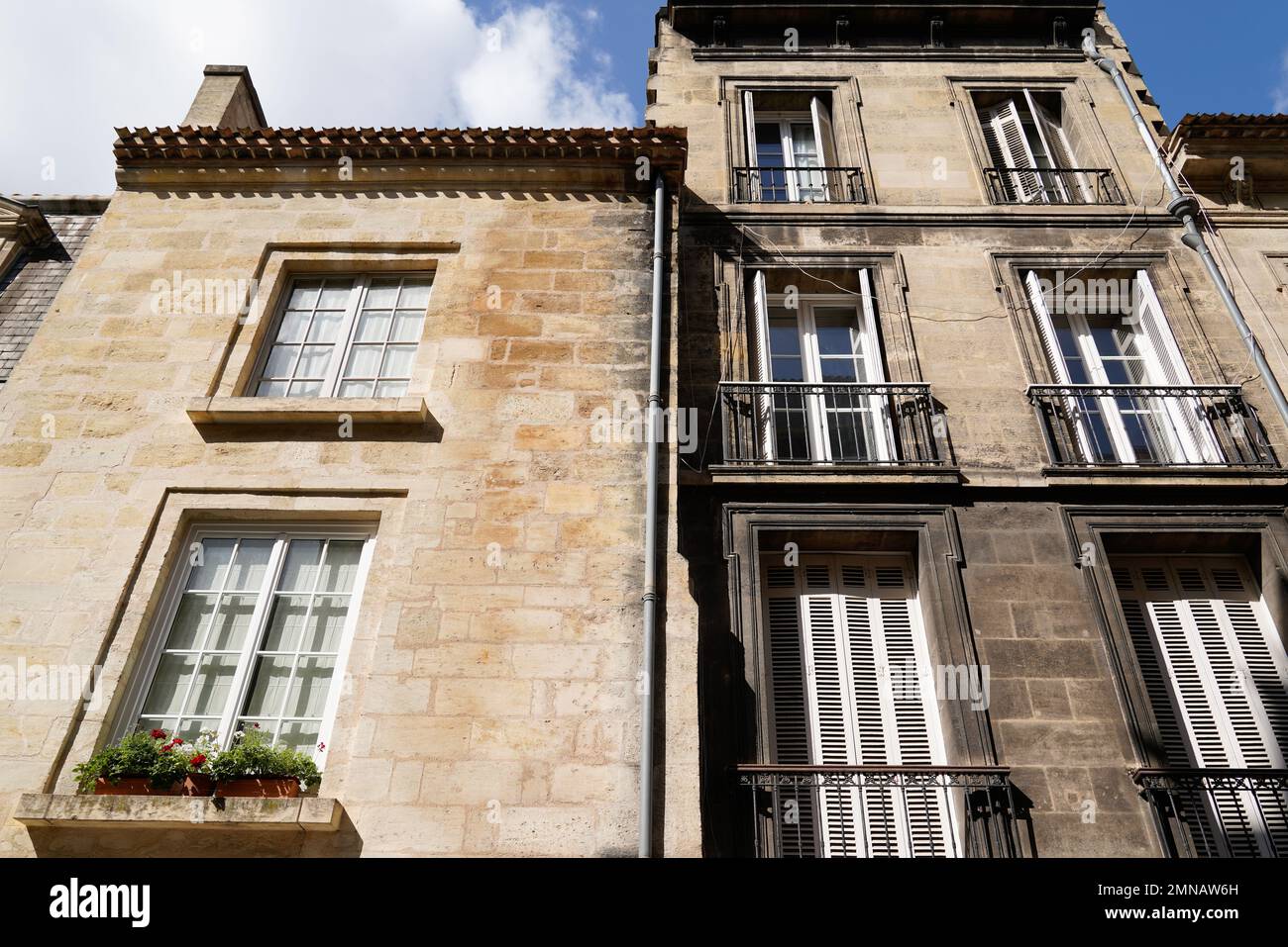 Before and After cleaning building stones facades with large difference