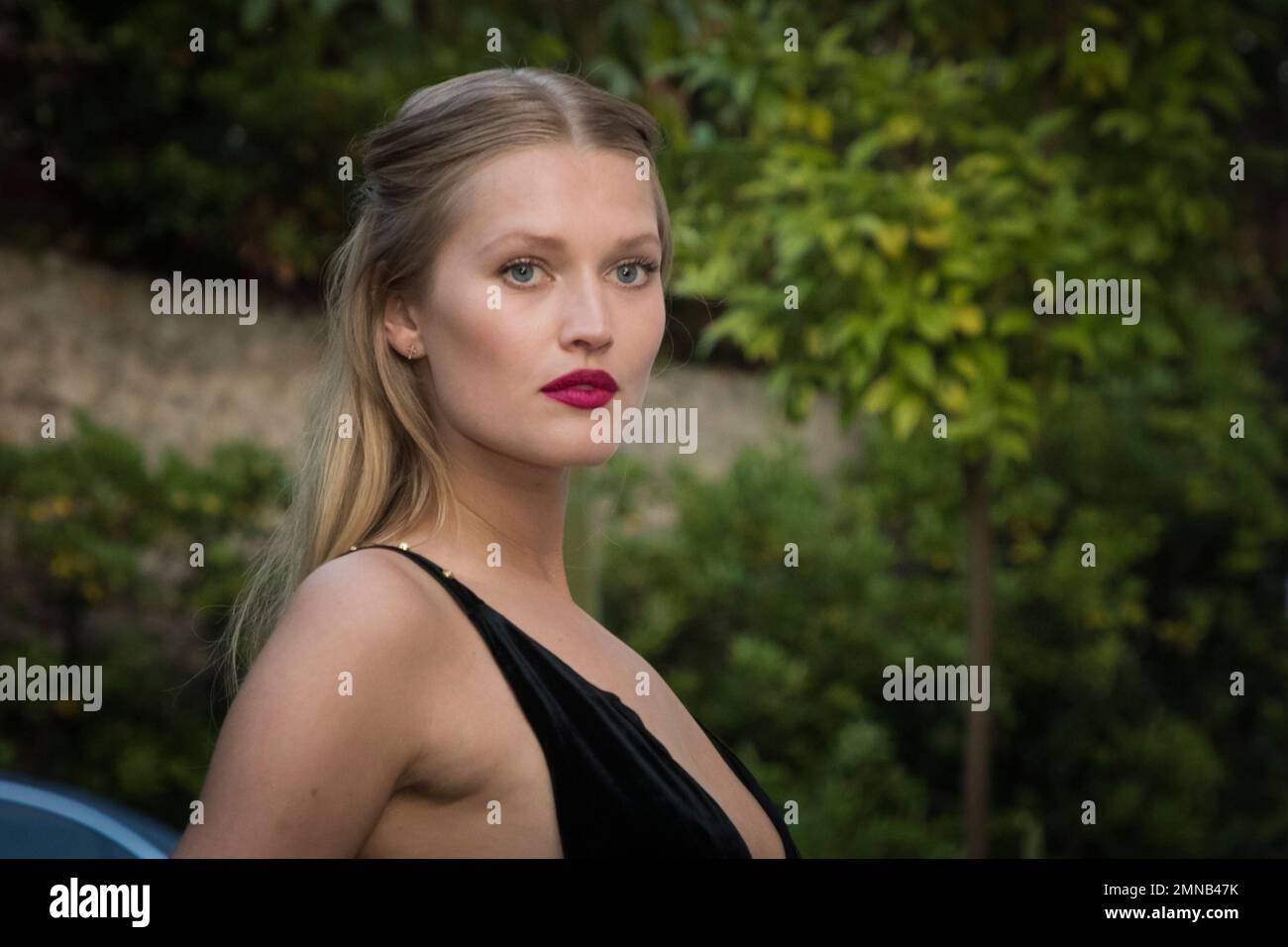 Model Toni Garrn poses for photographers upon arrival at the Montblanc ...