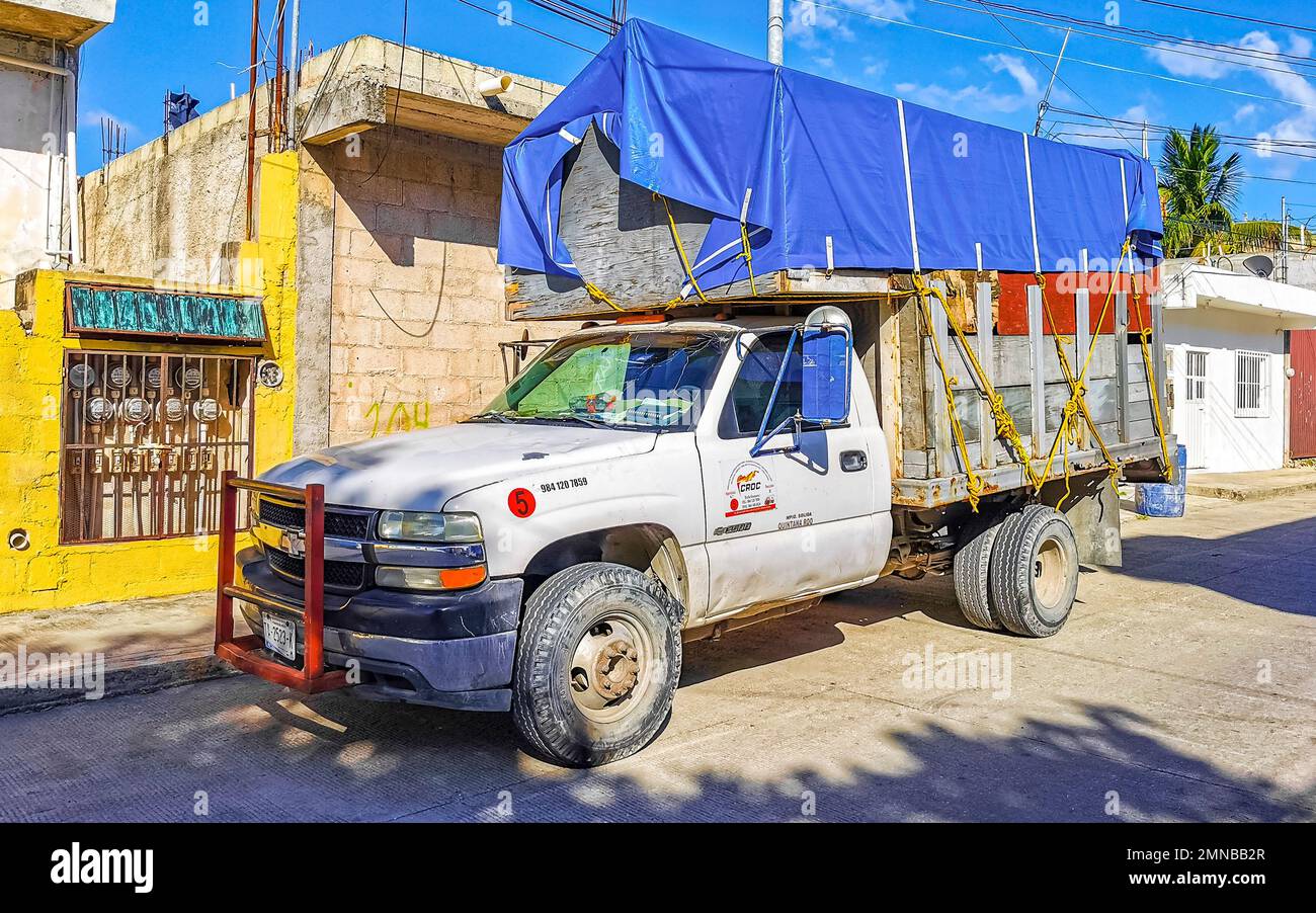 Playa del Carmen Quintana Roo Mexico 2021 Various Mexican trucks