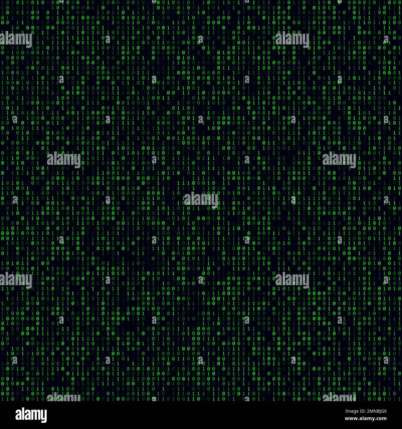 Abstract Technology Background. Green filled binary background. Big ...