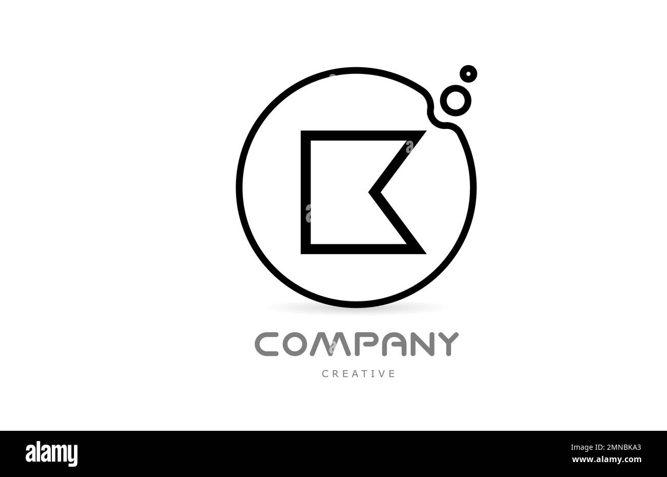 geometric letter K alphabet logo icon with circle and bubbles. Creative ...