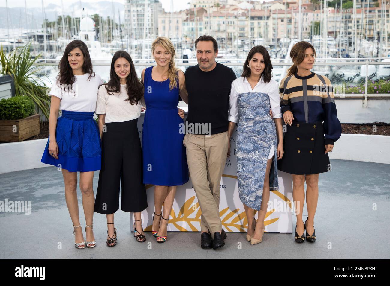 Actresses Melanie Doutey, from left, Noee Abita, Virginie Efira