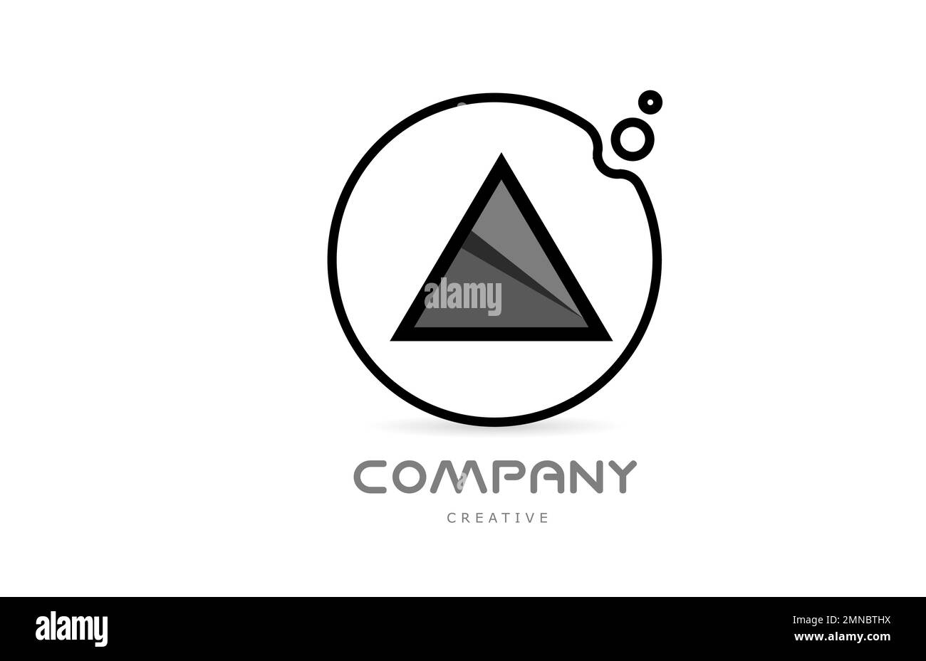 A black and white geometric alphabet letter logo icon with circle ...