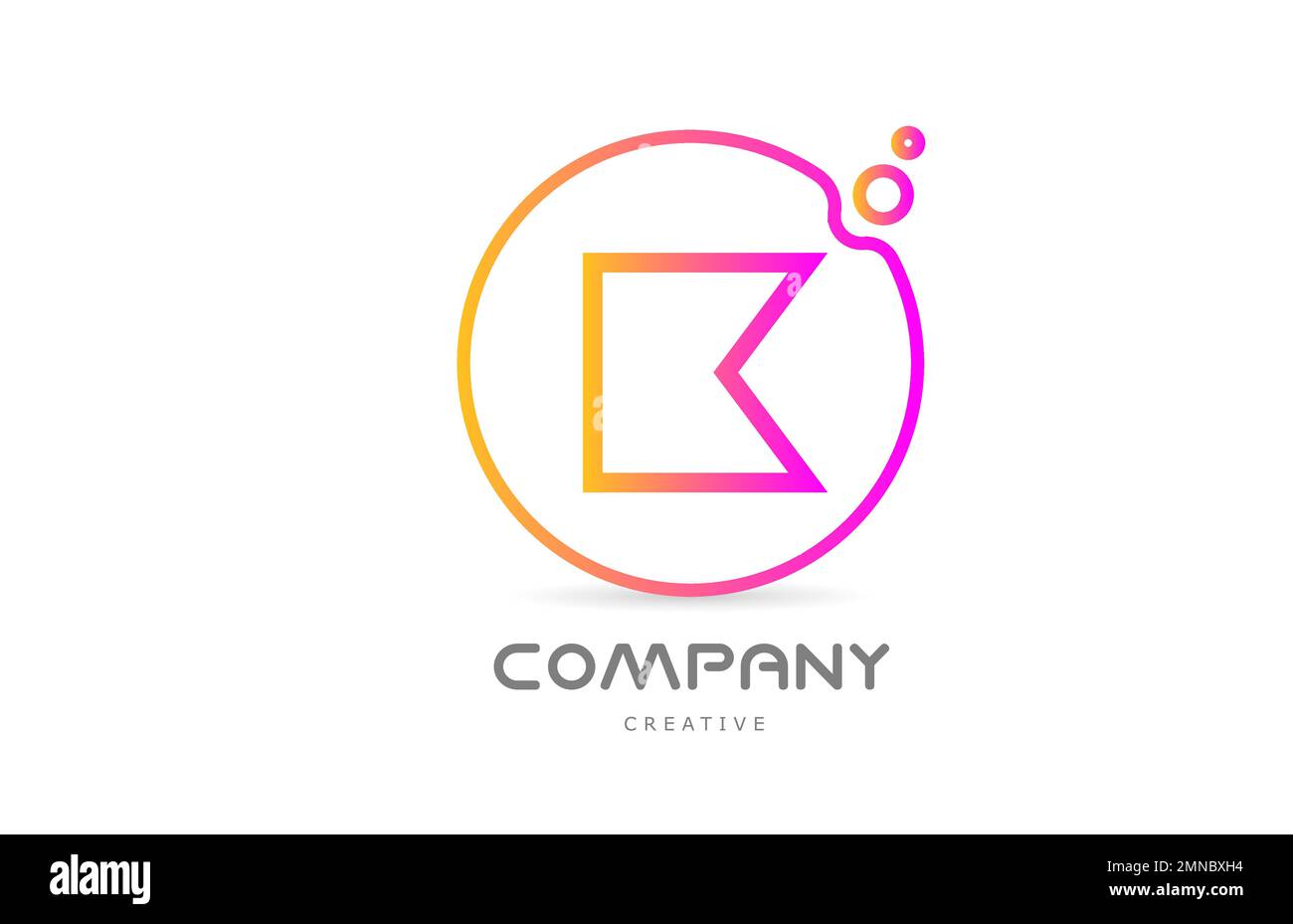 geometric K letter alphabet logo icon with circle and bubbles. Creative ...