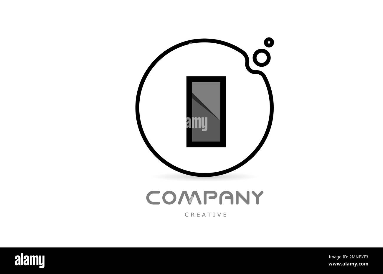 I black and white geometric alphabet letter logo icon with circle ...