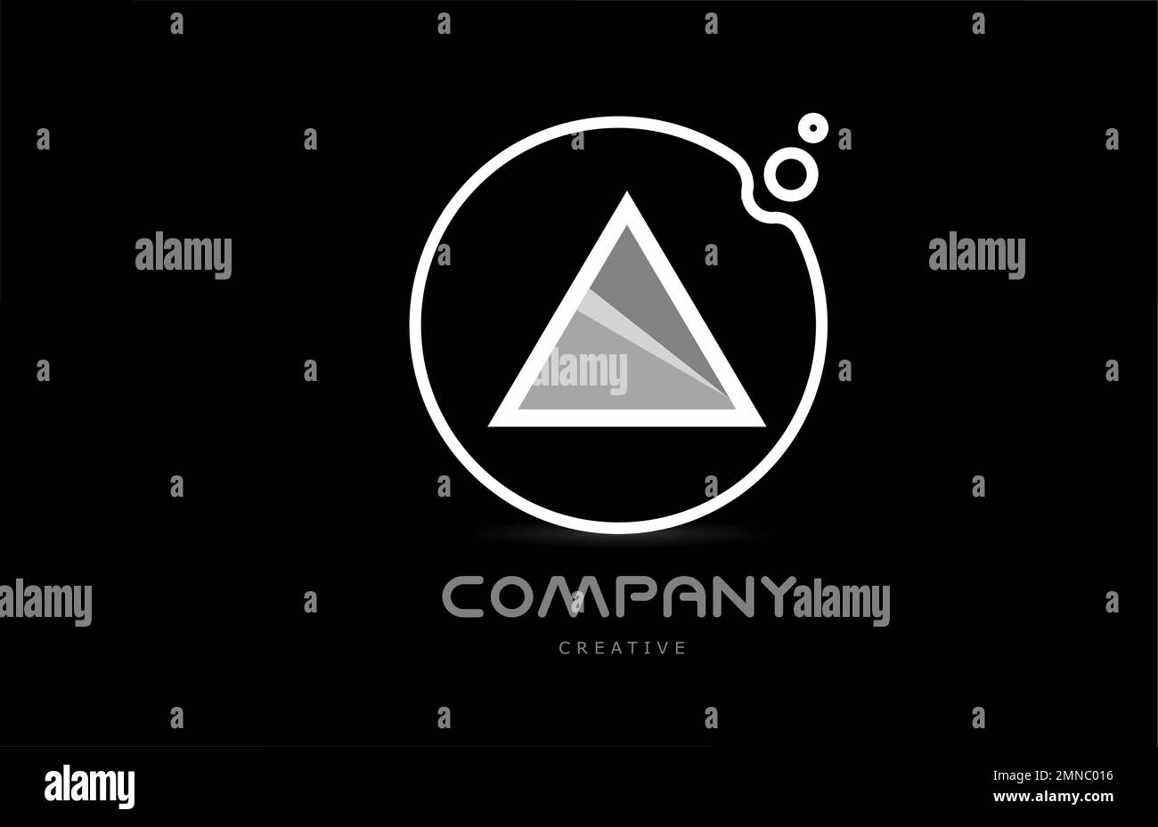 black and white A geometric alphabet letter logo icon with circle ...