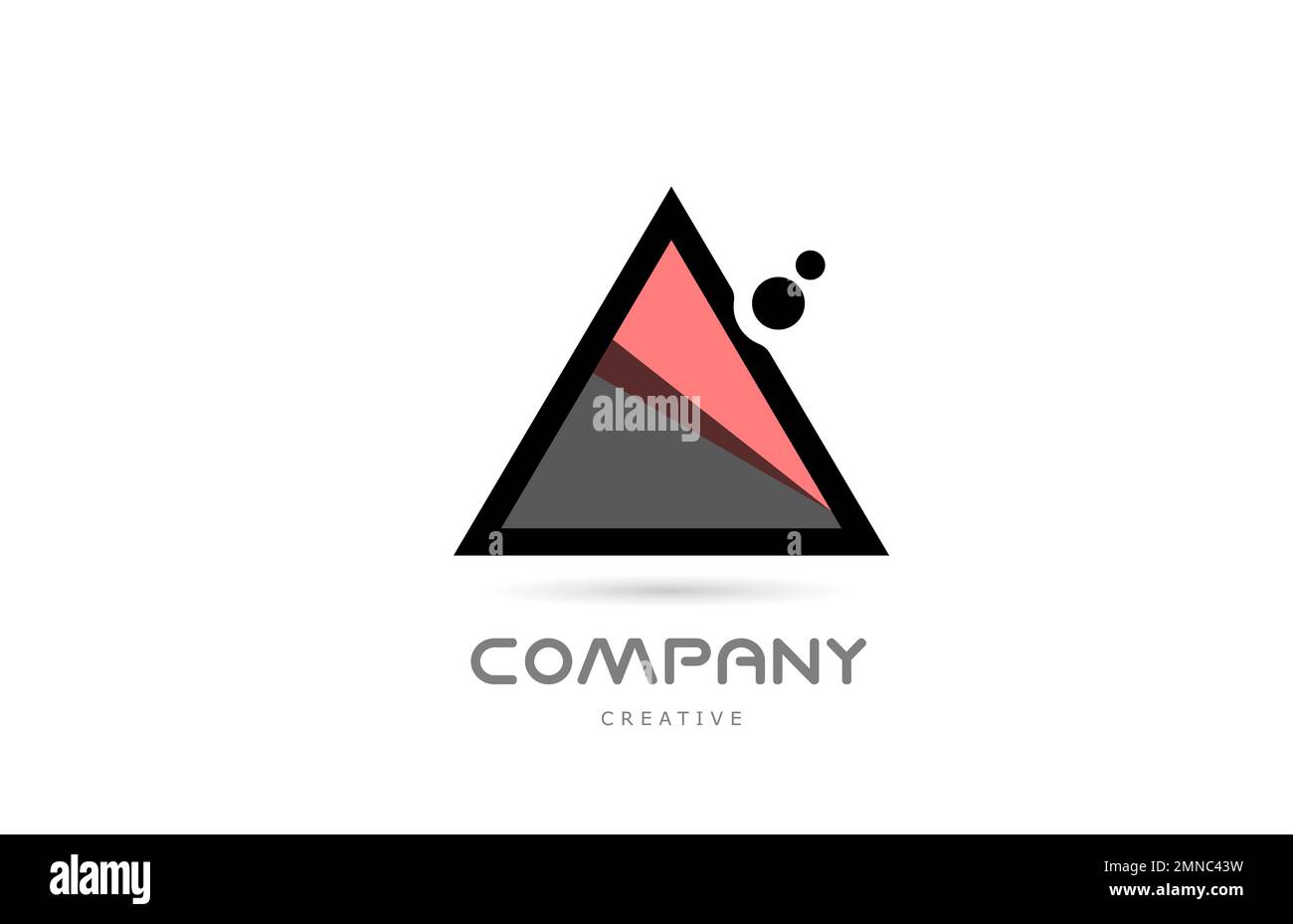 pink A geometric alphabet letter logo icon with dots and black and ...