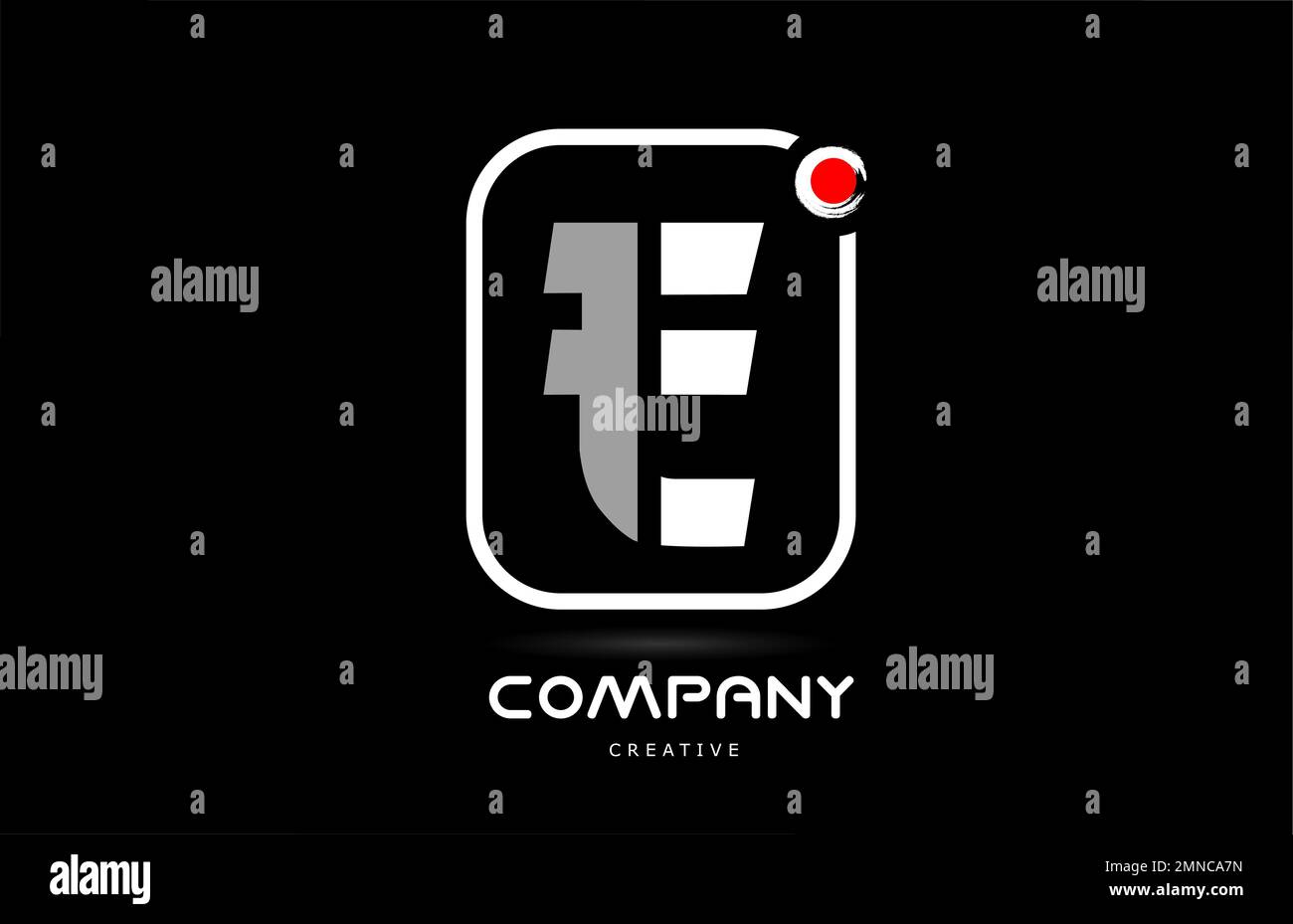 E black white alphabet letter logo icon design with japanese style ...