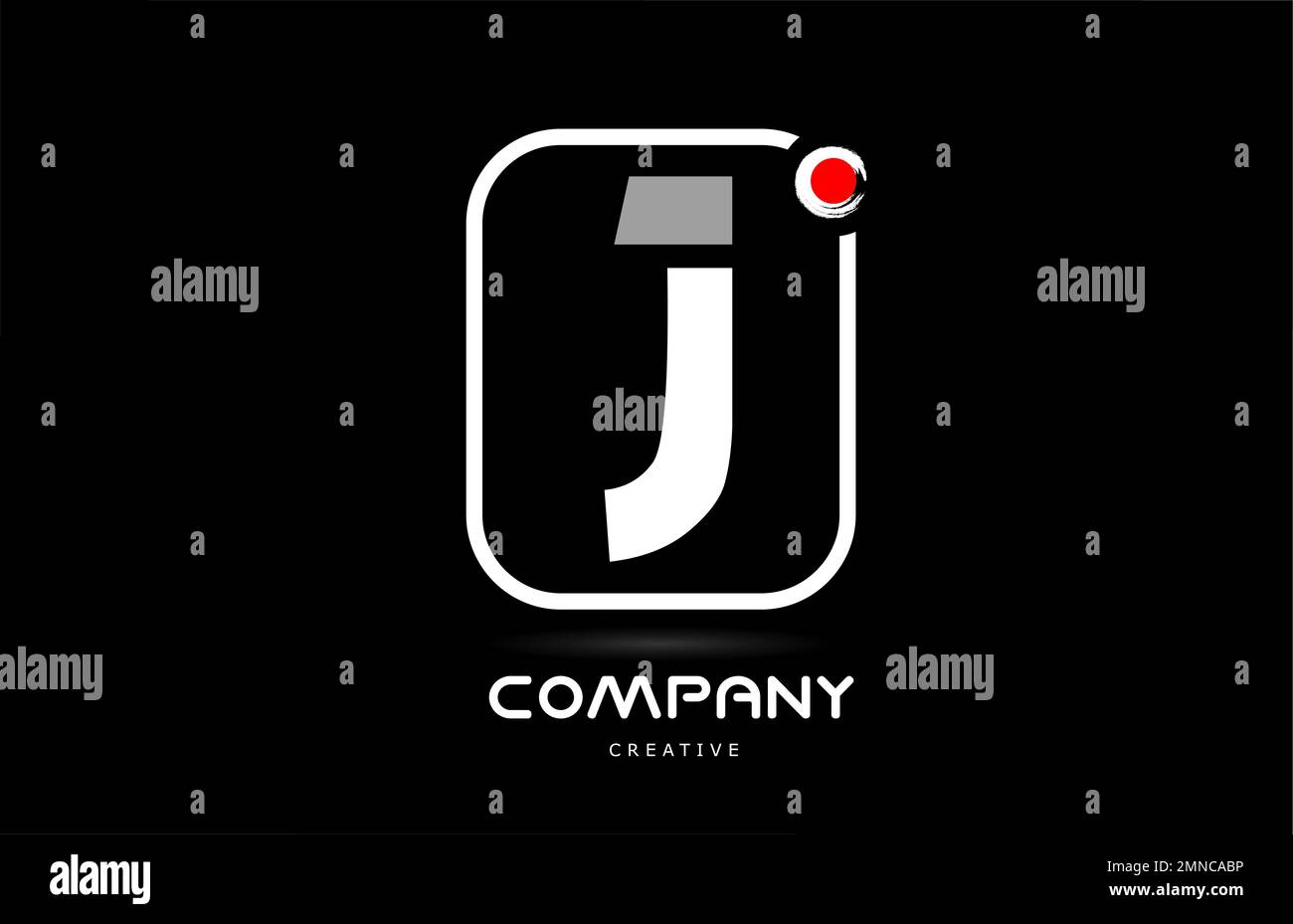 J black white alphabet letter logo icon design with japanese style ...