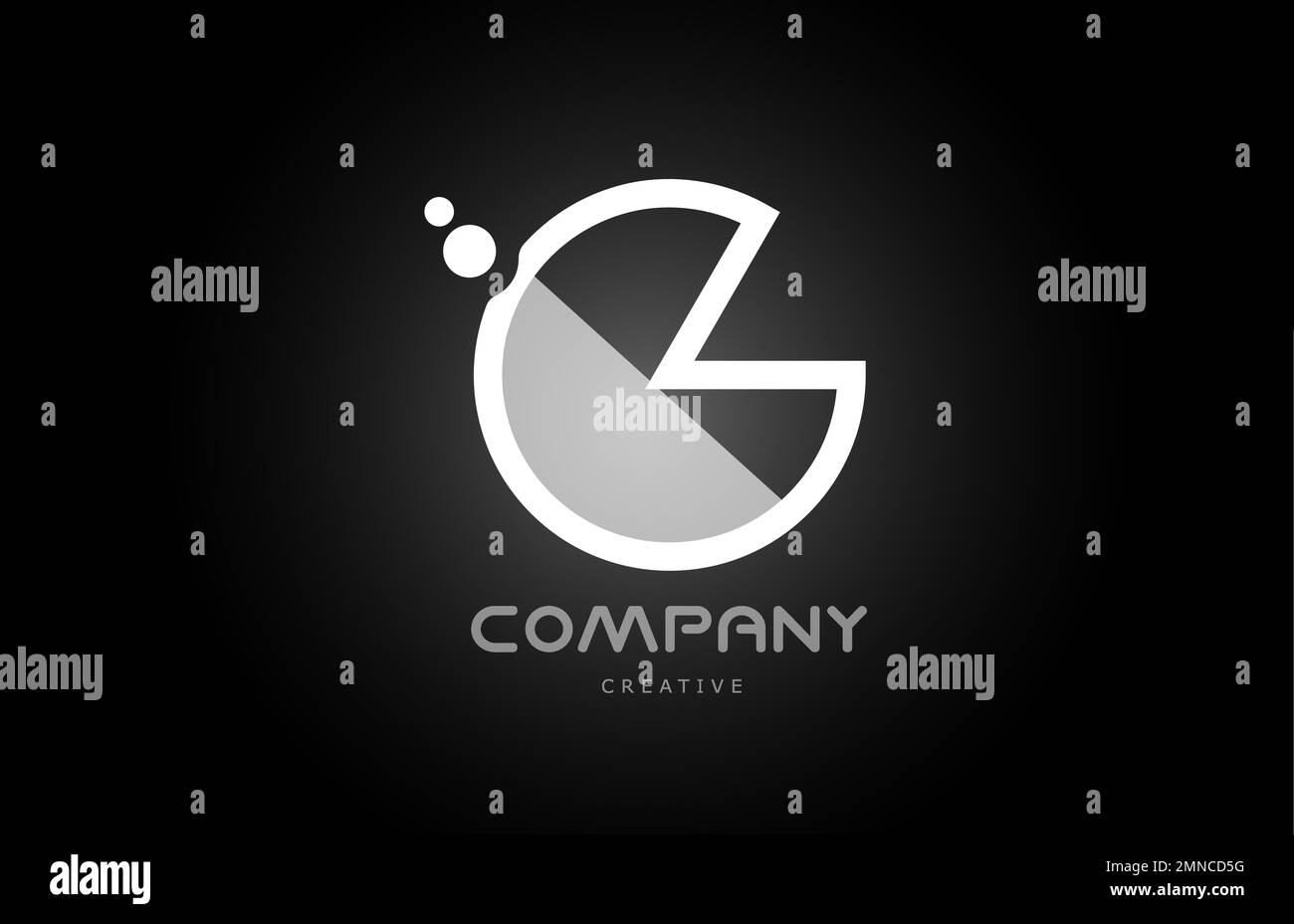 G black and white alphabet letter logo icon with dots. Creative ...