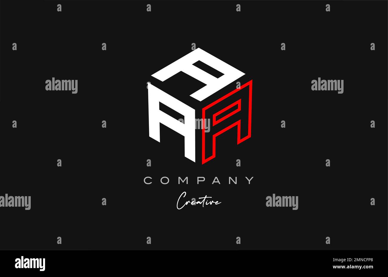 A red line three letter cube alphabet letter logo icon design. Creative ...