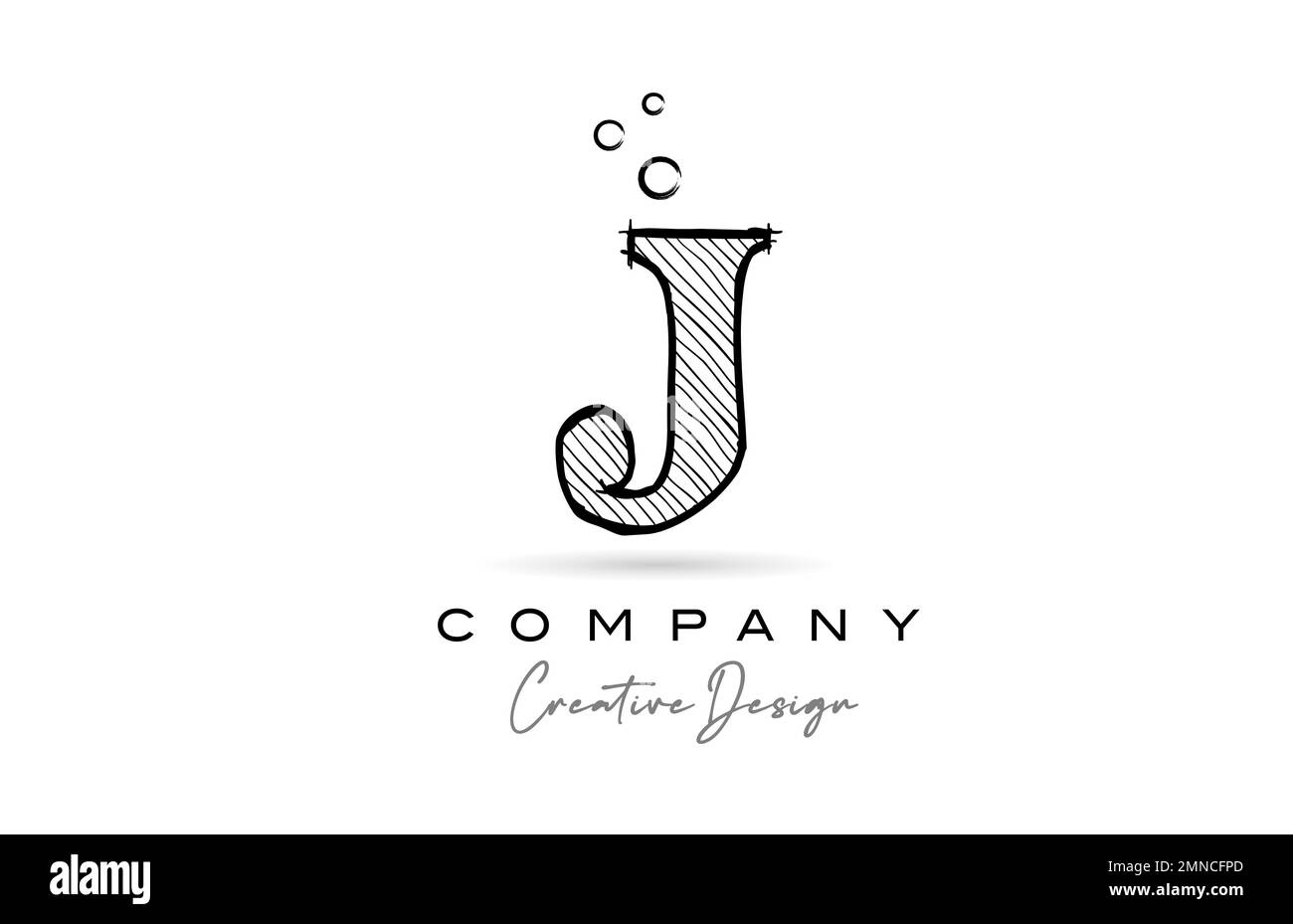 J black white alphabet letter logo icon with cartoonish style. Creative ...