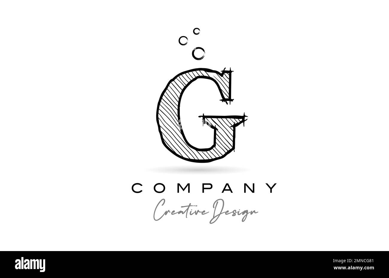 G black white alphabet letter logo icon with cartoonish style. Creative ...