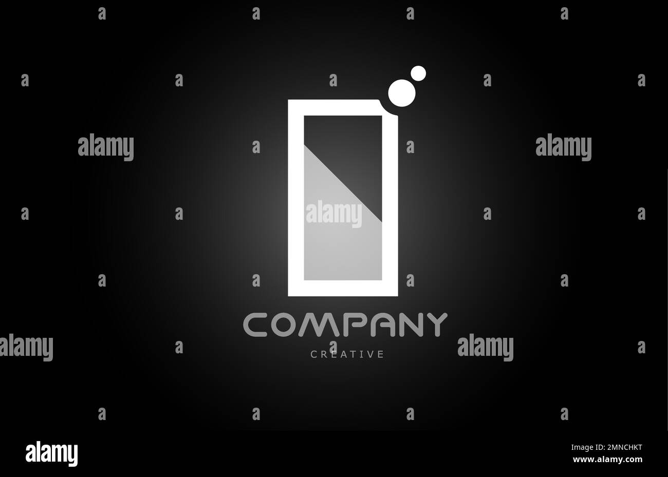 I black and white alphabet letter logo icon with dots. Creative ...