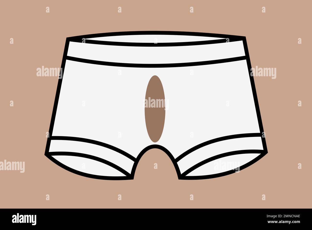 Dirty underwear and pants with brown stain of feces, stool and