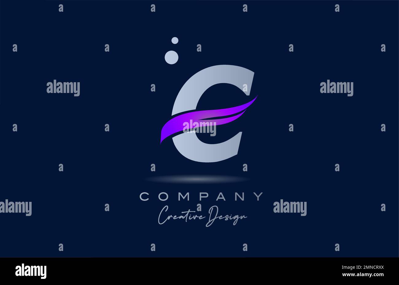 C purple alphabet letter logo icon with pink swoosh. Creative template ...