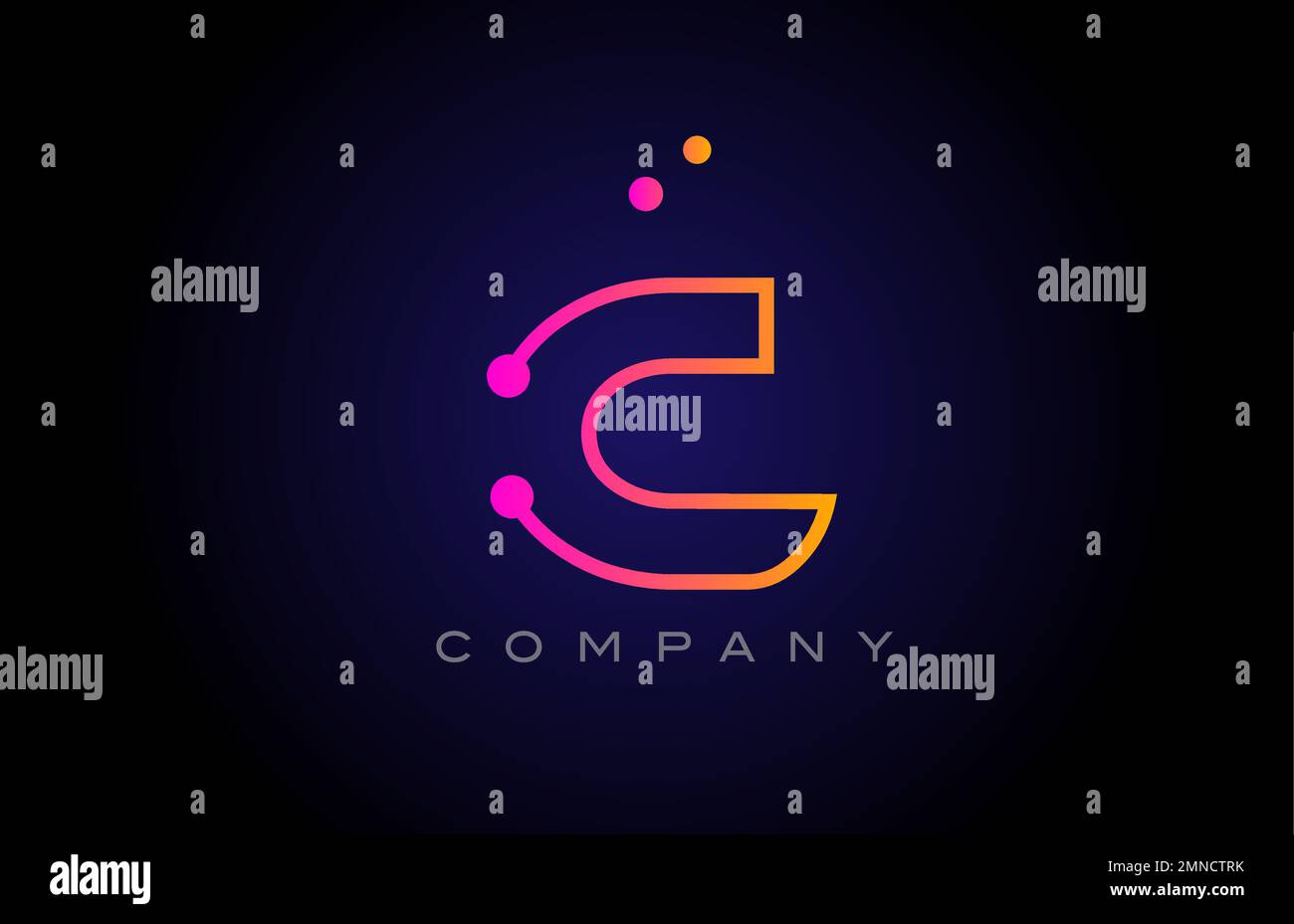 C dot line alphabet letter logo icon design. Creative template for ...
