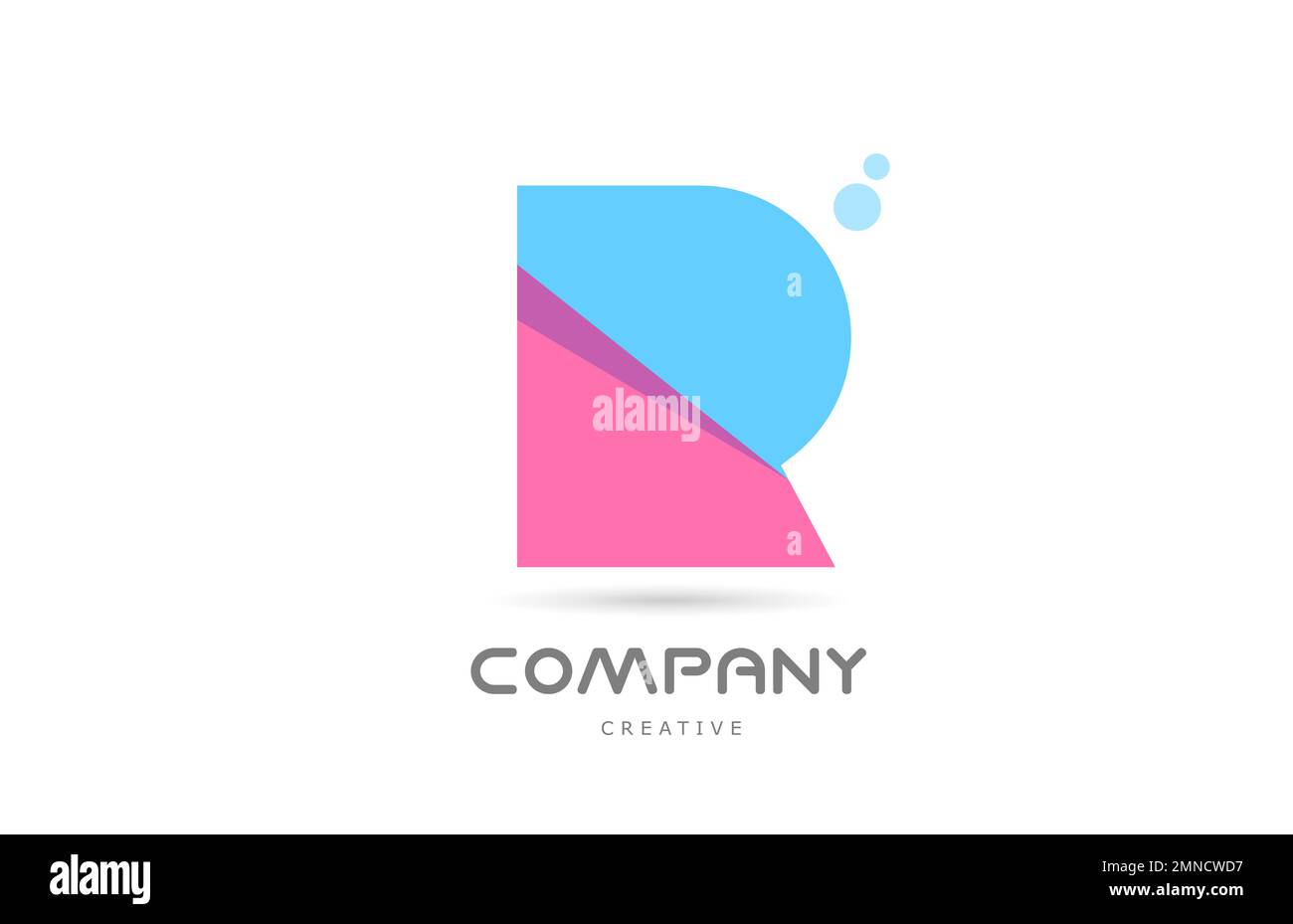 R pink blue geometric alphabet letter logo icon. Creative template for ...