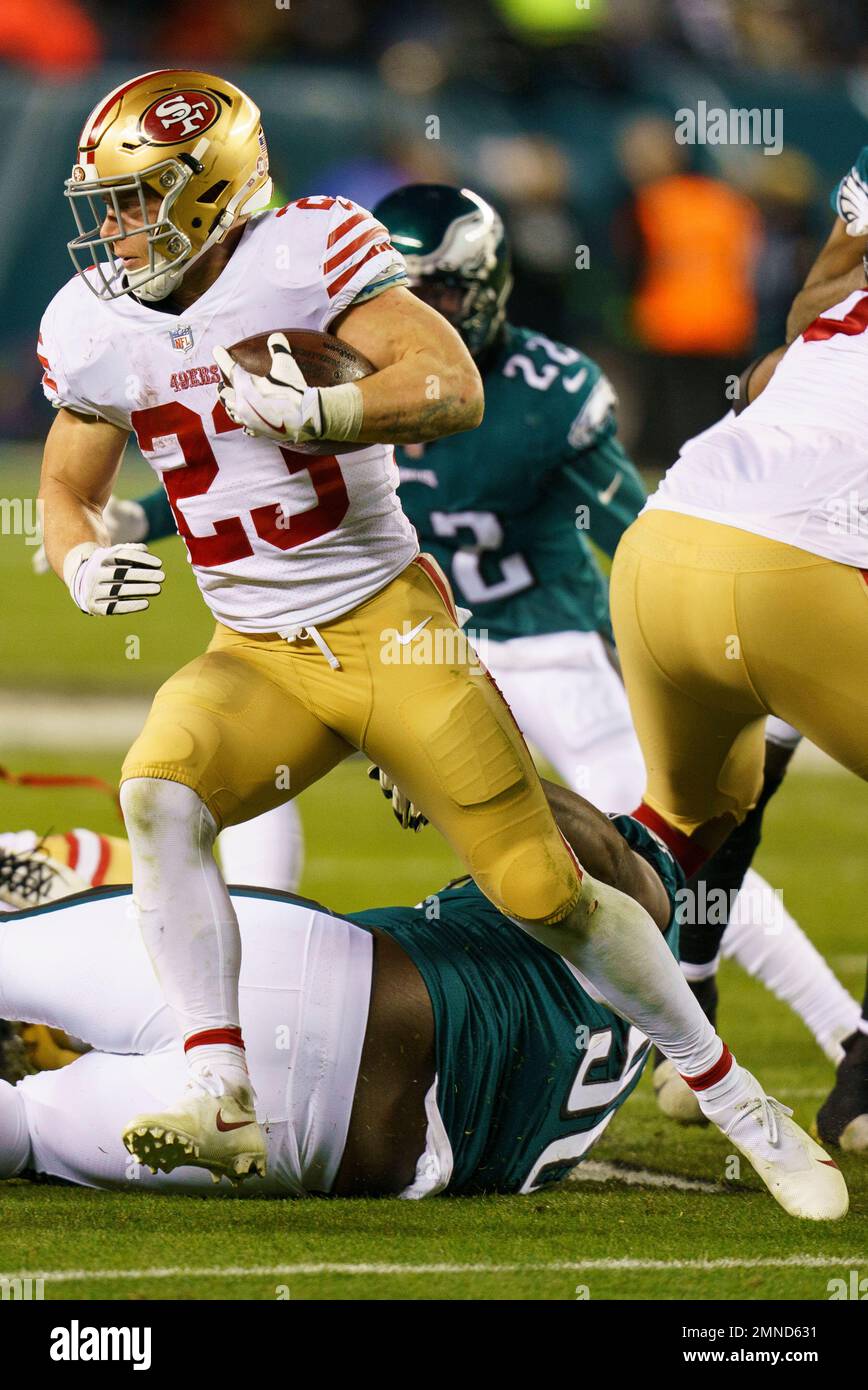 San Francisco 49ers running back Christian McCaffrey (23) in action