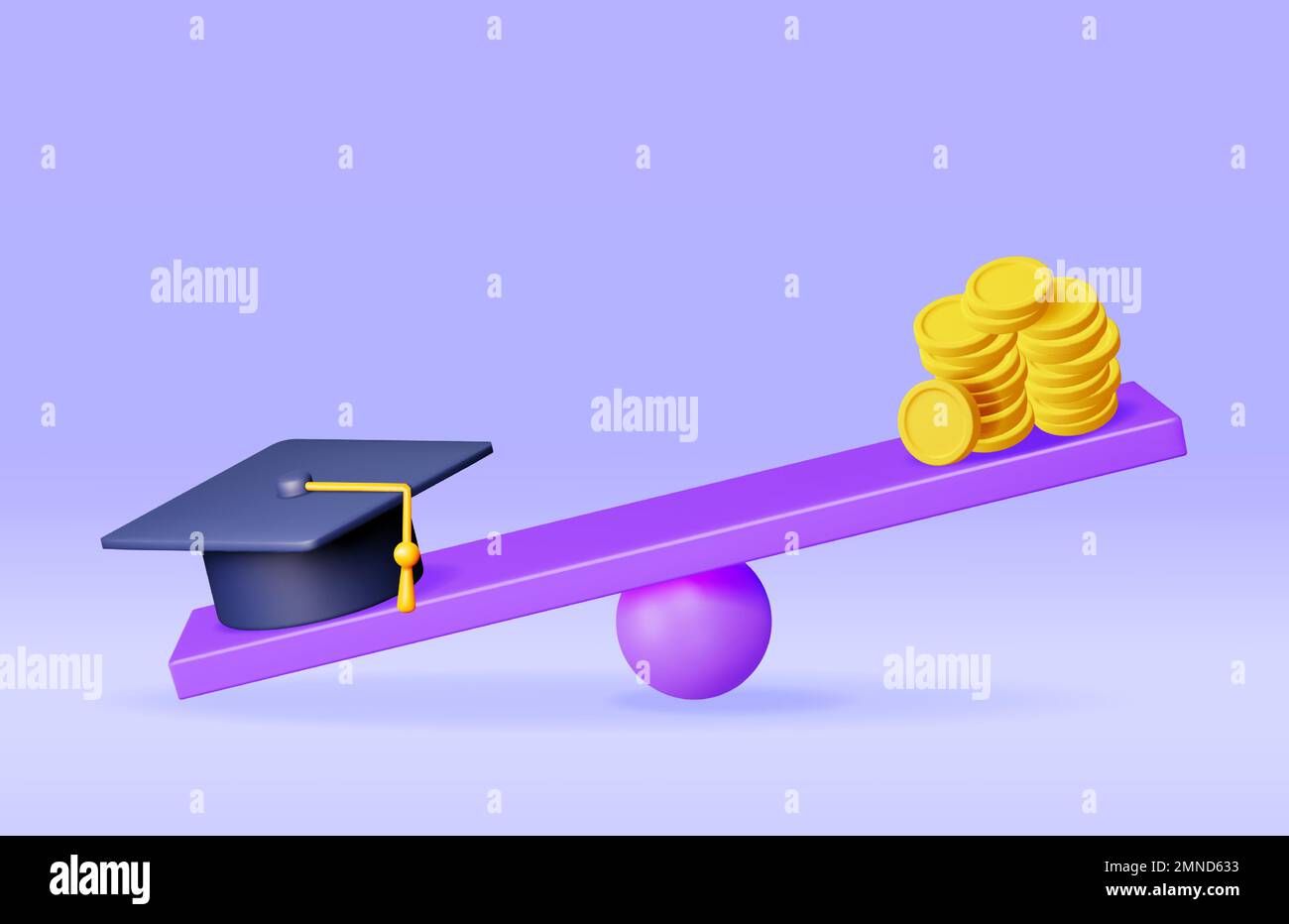 3D Graduation Cap and Golden Coins on Scales Stock Vector Image & Art ...