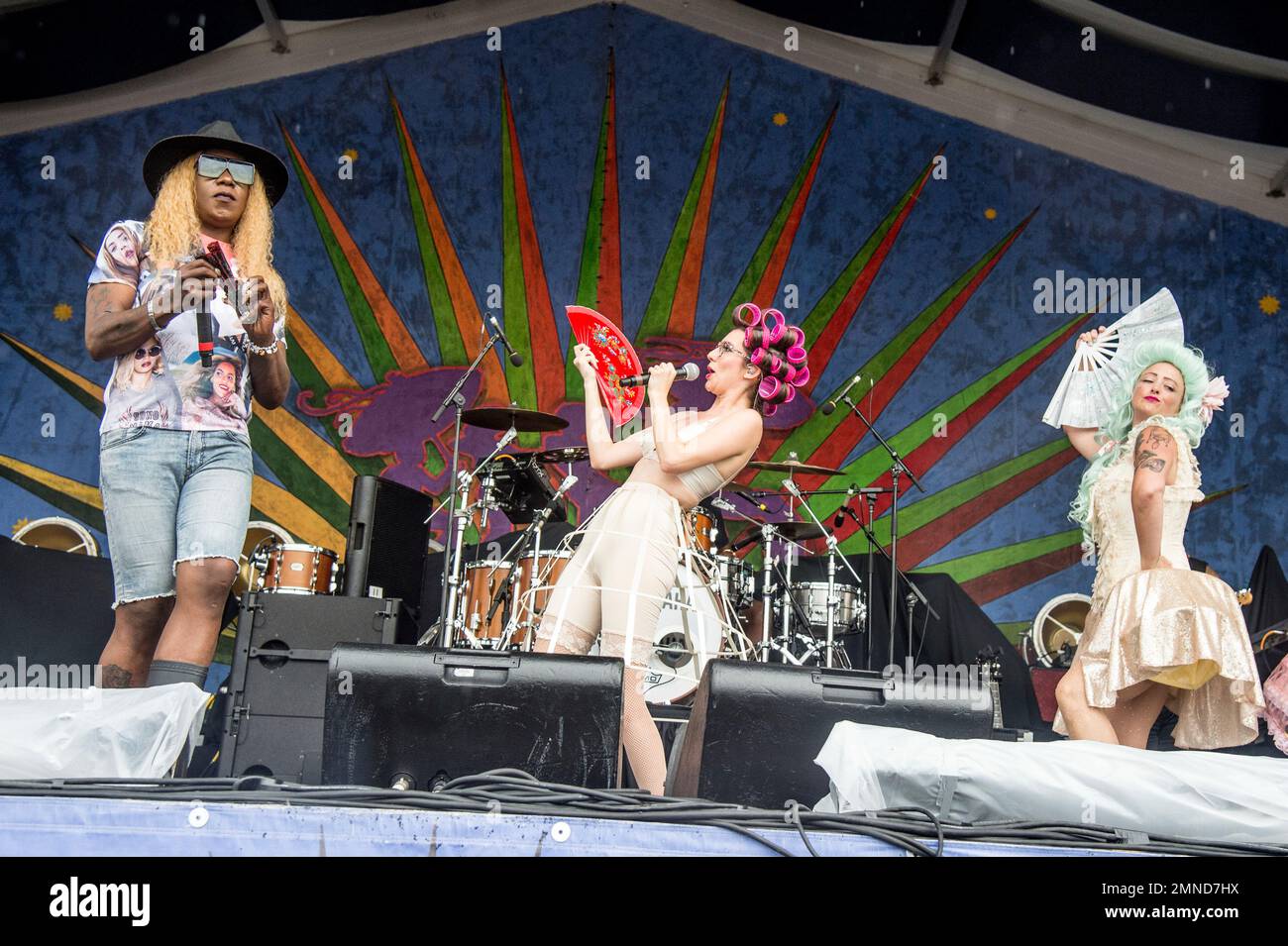 Big Freedia, left, performs with Boyfriend at the New Orleans Jazz and