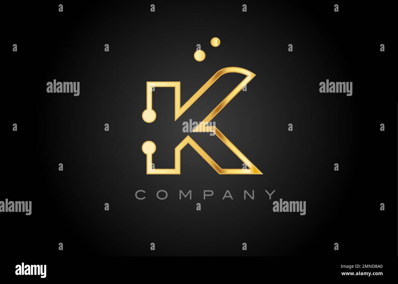 K dot line alphabet letter logo icon design. Creative template for ...