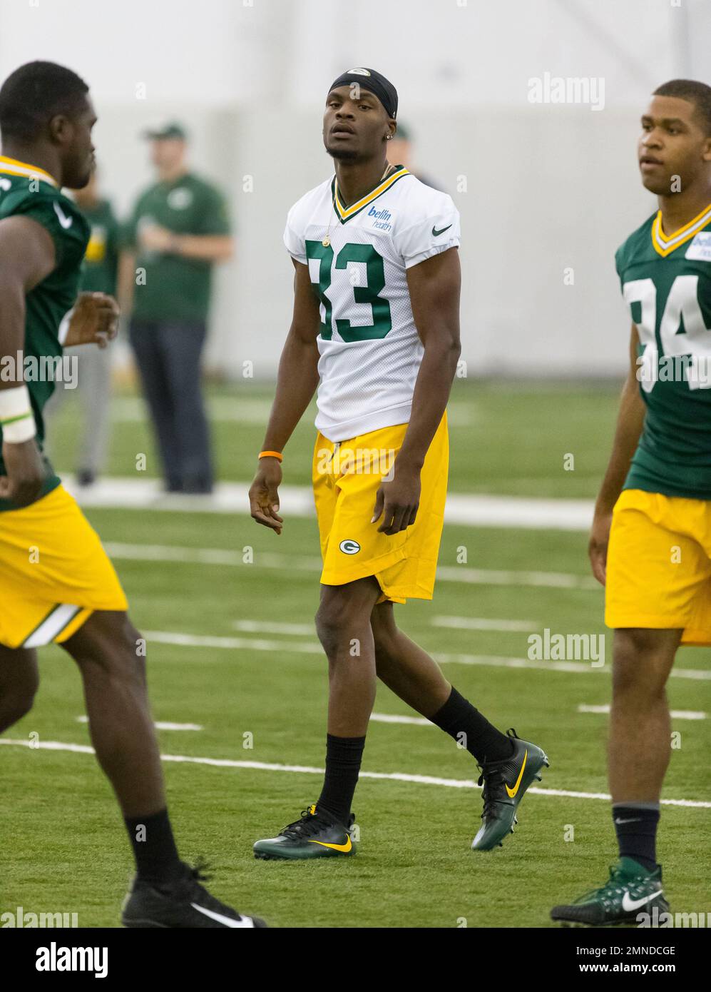 Green Bay Packers fifth-round draft pick, receiver Marquez  Valdes-Scantling, works out during NFL rookie football camp in Green Bay,  Wis., Friday, May 4, 2018. (AP Photo/Mike Roemer Stock Photo - Alamy