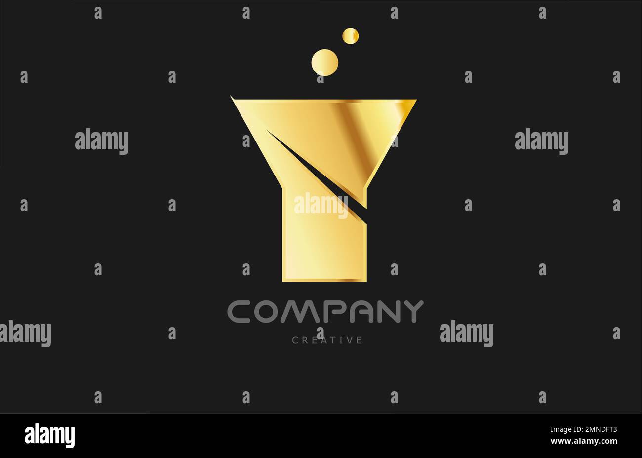 gold golden geometric Y alphabet letter logo icon design. Creative ...