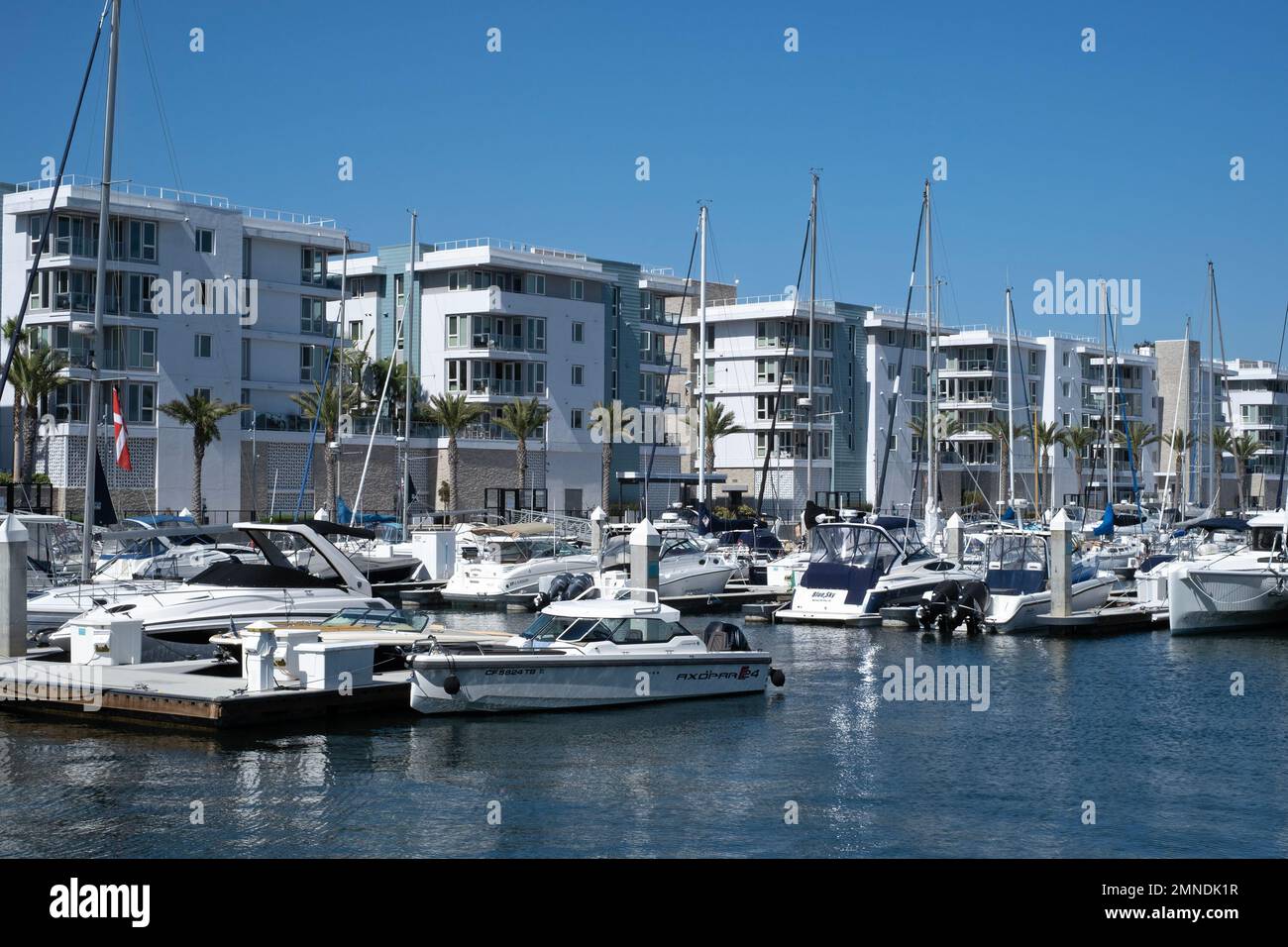 Boats in the marina at Marina Del Rey, California, USA. Stock Photo
