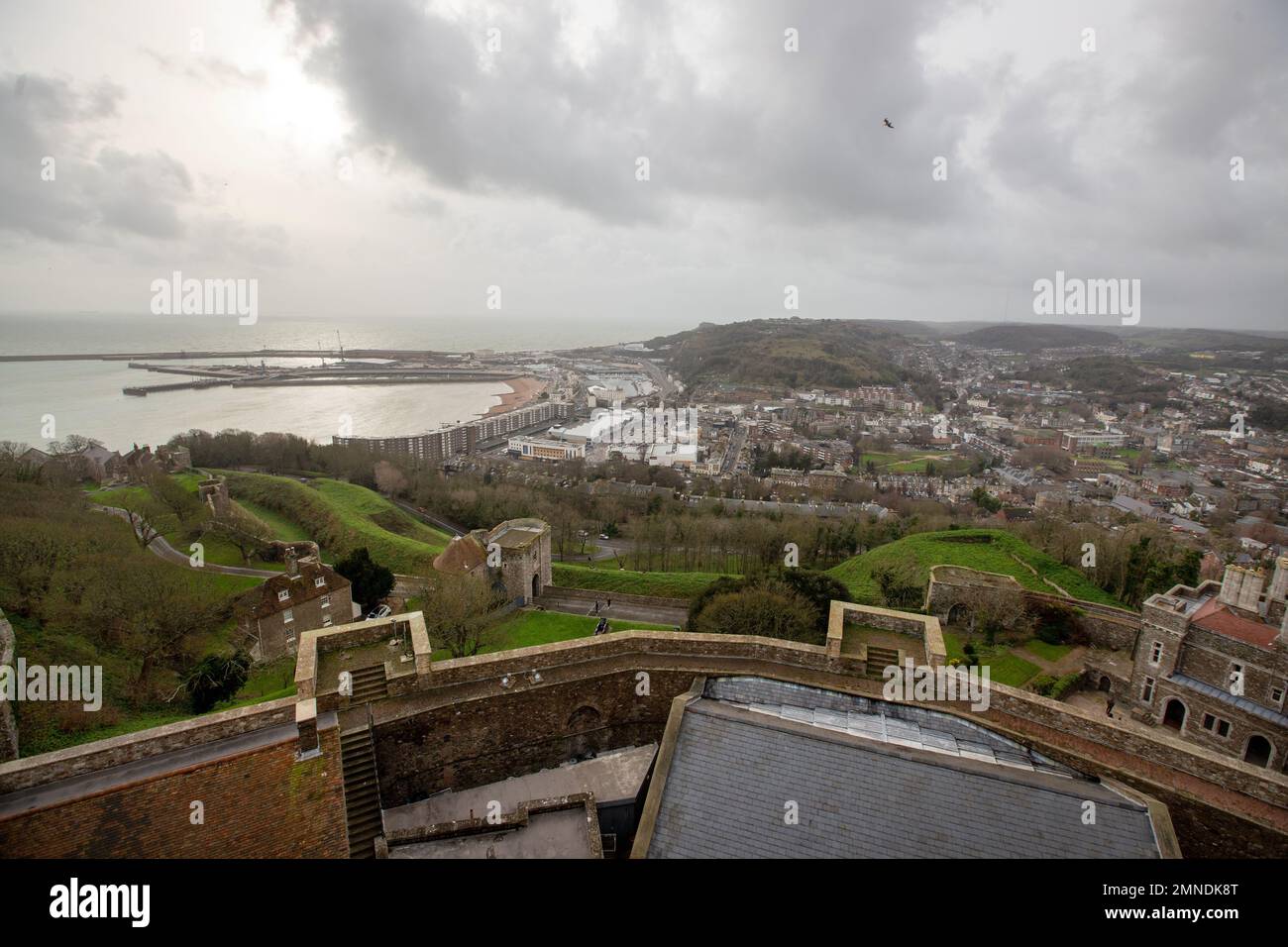 Picture by Tim Cuff. 9 Dec 2022 - 10 Jan 2023. Dover Castle exterior, Kent, England Stock Photo