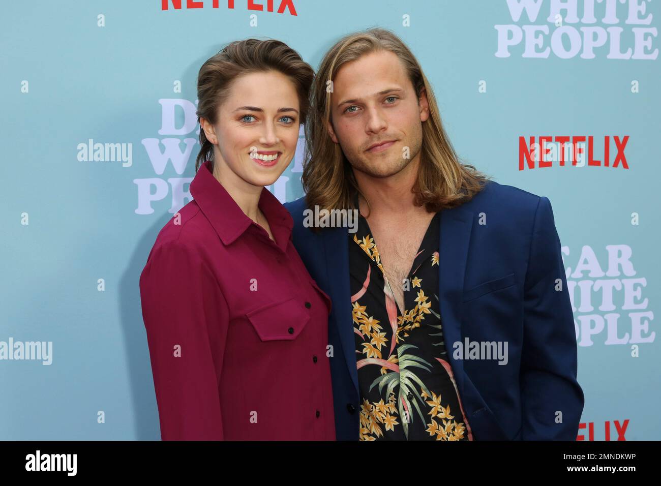 Aubrey Swander, left, and Wyatt Nash arrive at the LA Special Screening of the "Dear White