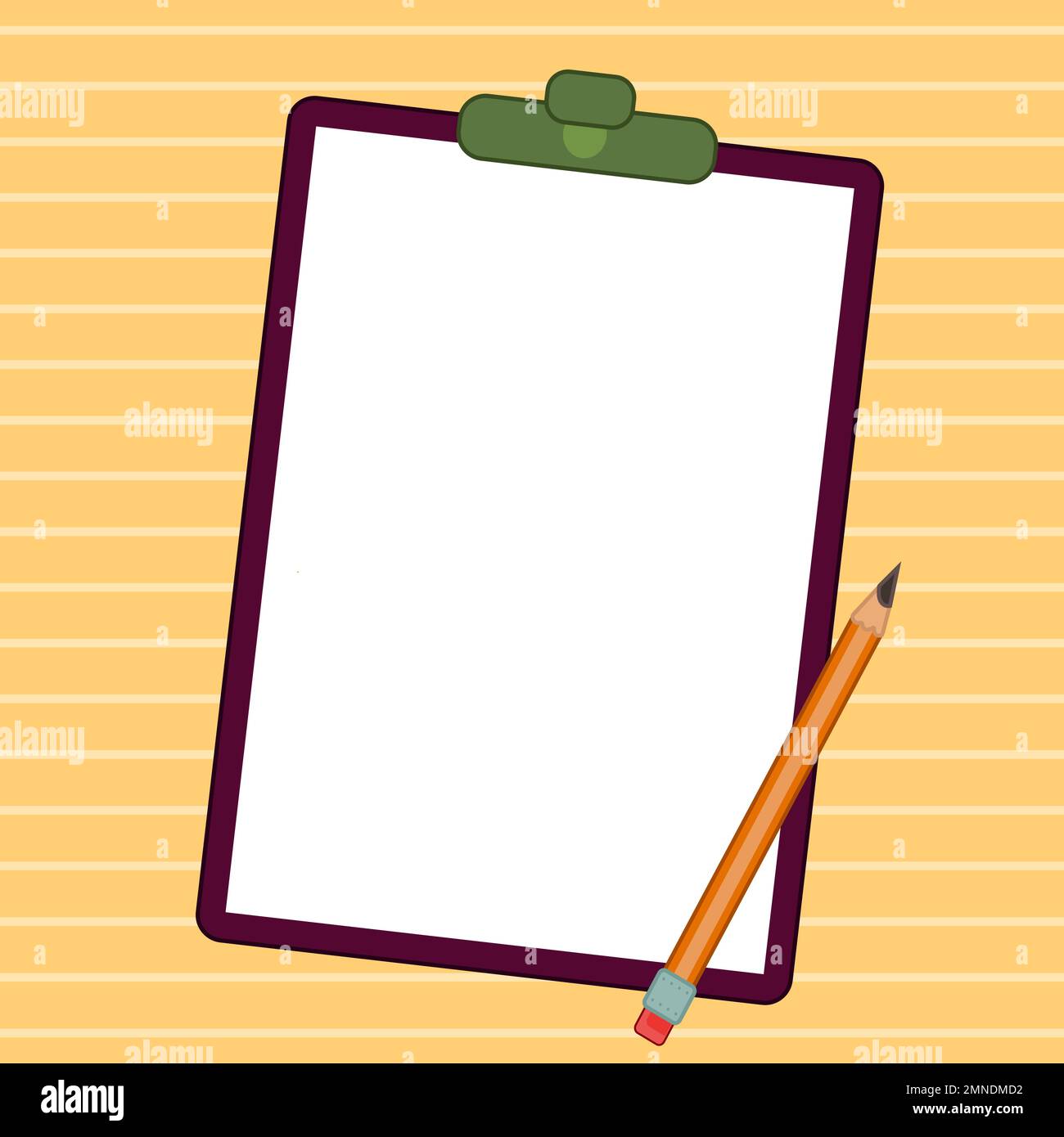 Paper sheets with text laying on bright colored background. Pencil ...