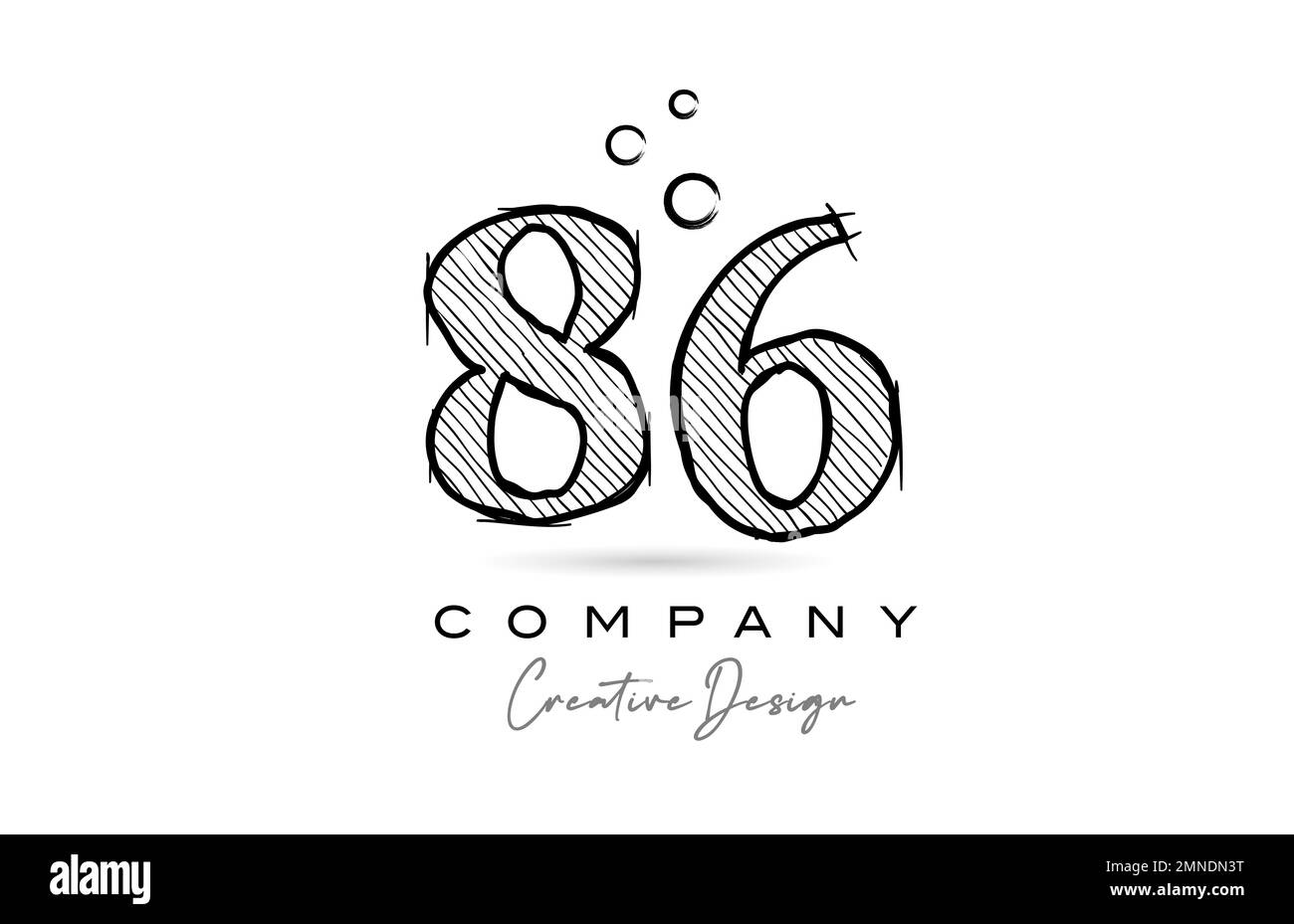 hand drawing number 86 logo icon design for company template or business.  Creative logotype in pencil style Stock Vector Image & Art - Alamy