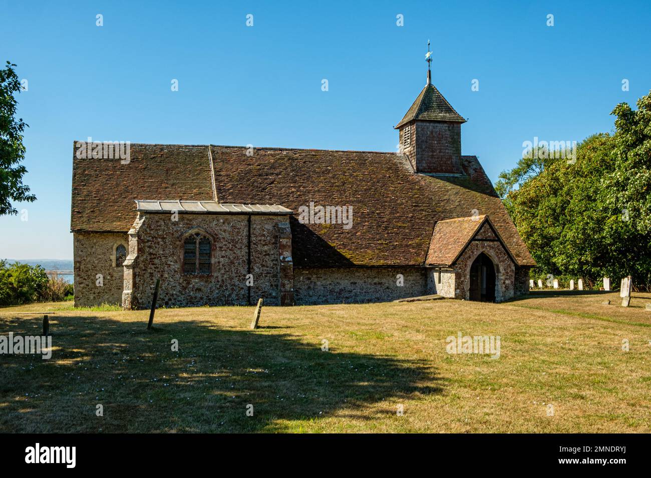 St Thomas the Apostle Church, Harty Ferry Road, Leysdown-on-Sea, Kent, England Stock Photo