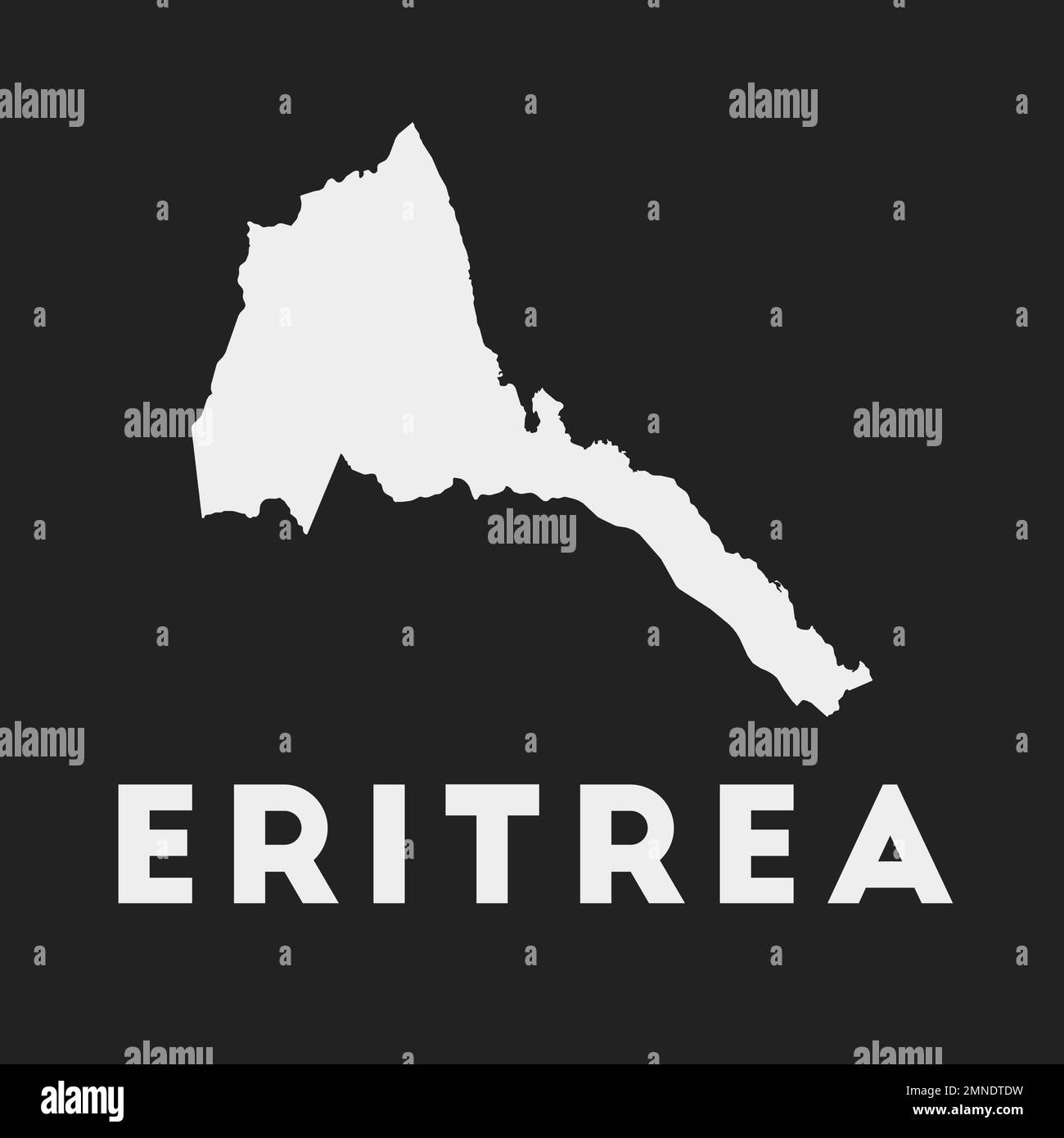 Eritrea icon. Country map on dark background. Stylish Eritrea map with country name. Vector illustration. Stock Vector