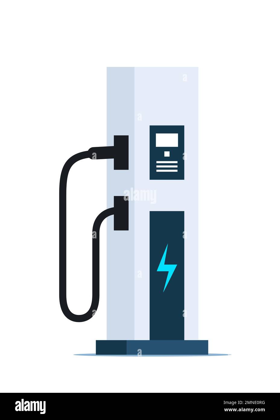 Charging station for electric car. Echarge. Green energy or eco