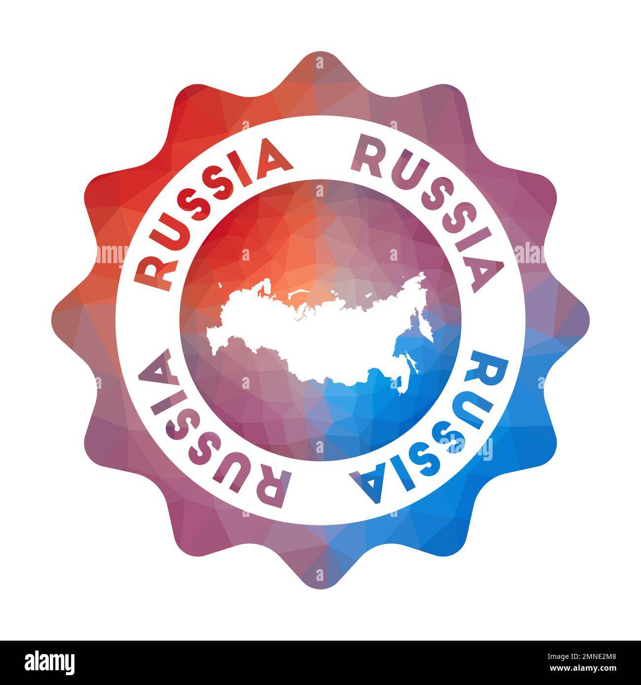Russia low poly logo. Colorful gradient travel logo of the country in geometric style. Stock Vector
