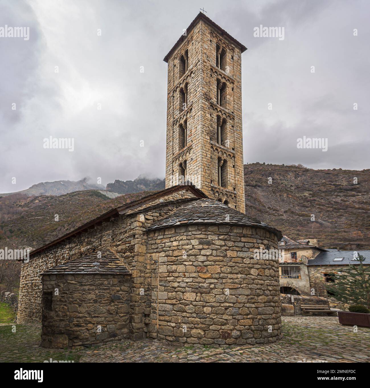 Romanesque Church at Erill La Vall, Catalonia Stock Photo