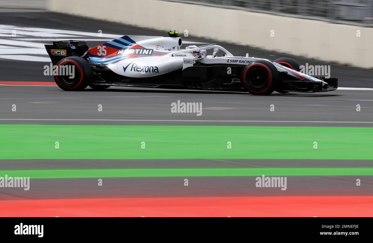 Williams driver Sergey Sirkotin of Russia steers his car during the ...