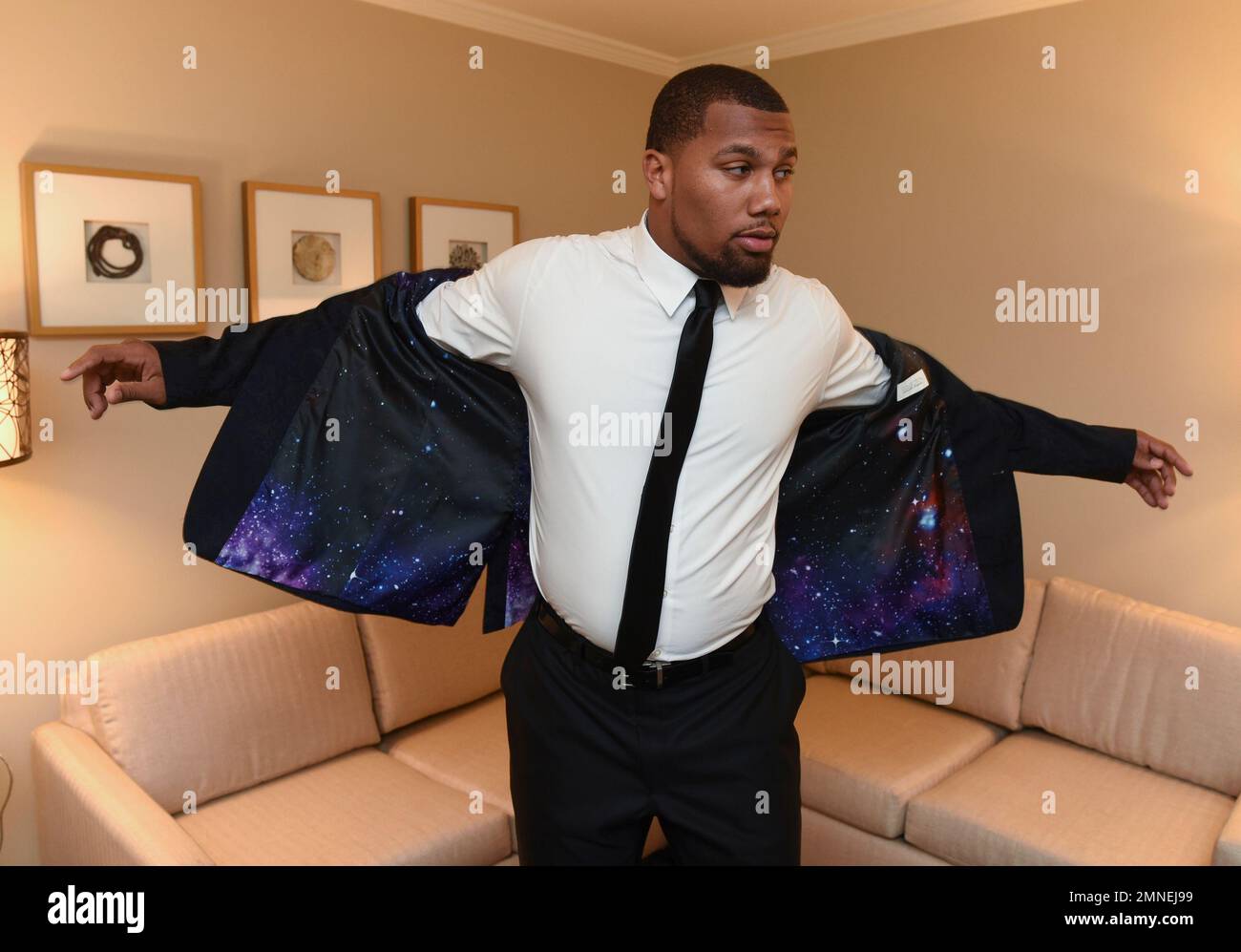 IMAGE DISTRIBUTED FOR JCPENNEY - Top NFL Draft prospect, Bradley Chubb,  partnered with COLLECTION by Michael Strahan sold exclusively at JCPenney  to show off his style as he heads to the draft