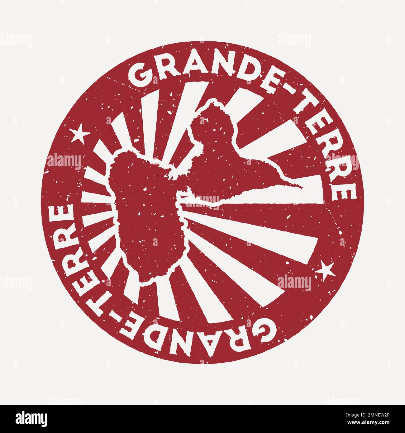 Grande-Terre stamp. Travel red rubber stamp with the map of the island ...