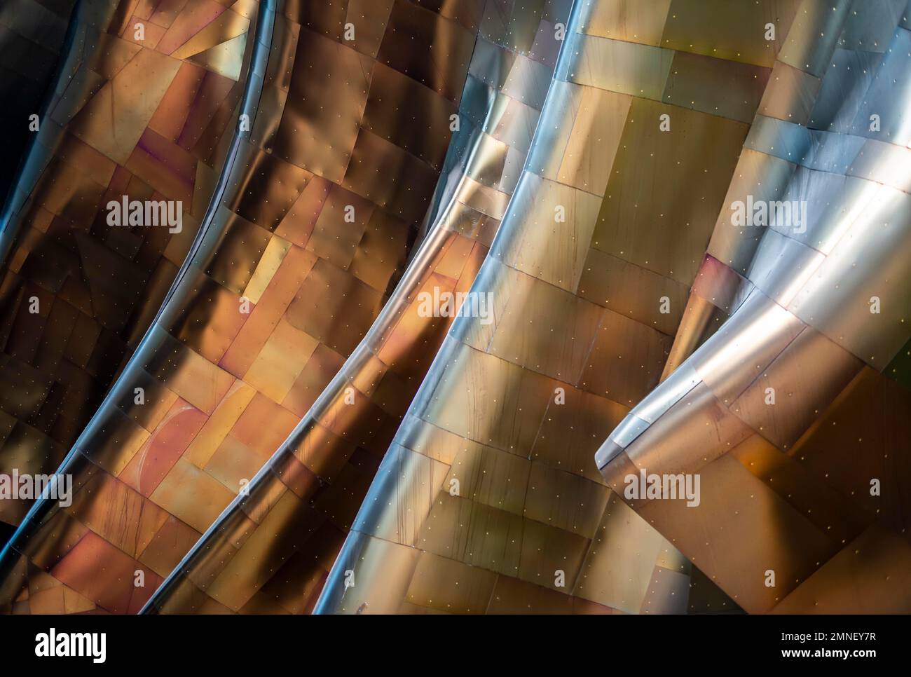 Corrugated exterior facade, detail, Museum of Pop Culture, MoPOP ...