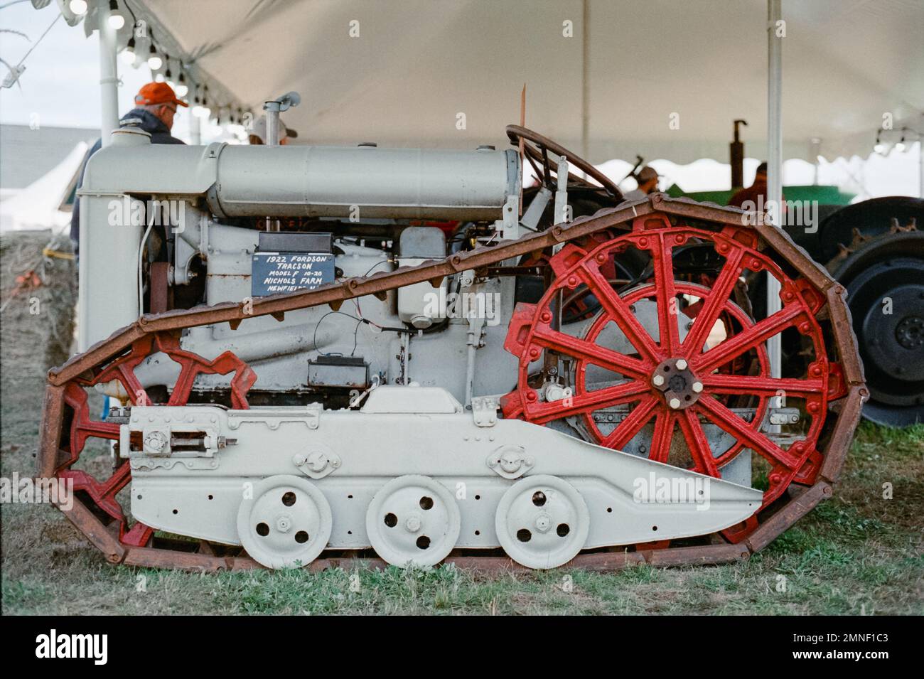 A 1922 Fordson Tracson model F on display at the Deerfield Fair, New Hampshire. Image was captured on analog color film. Stock Photo