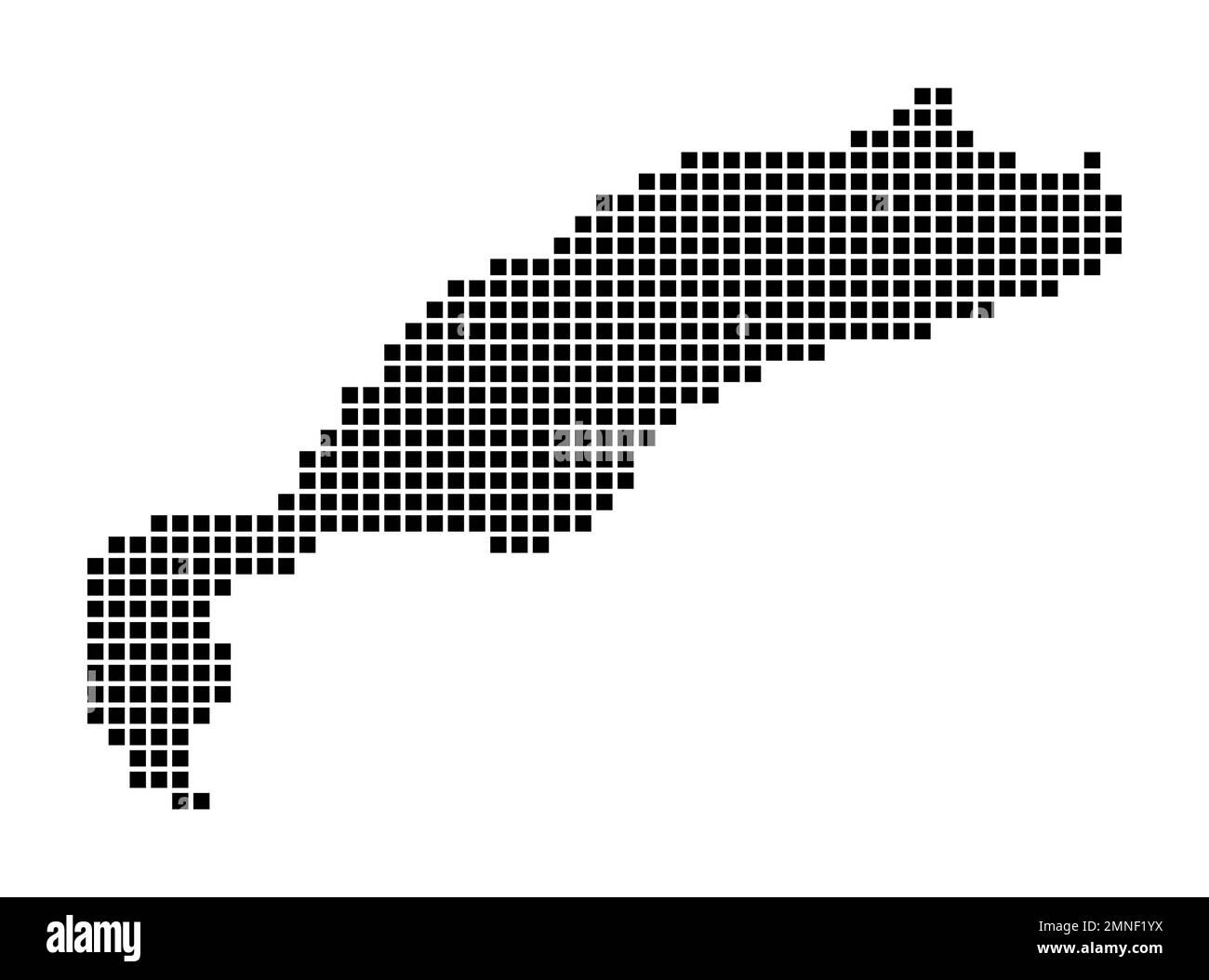 Kos map. Map of Kos in dotted style. Borders of the island filled with rectangles for your design. Vector illustration. Stock Vector