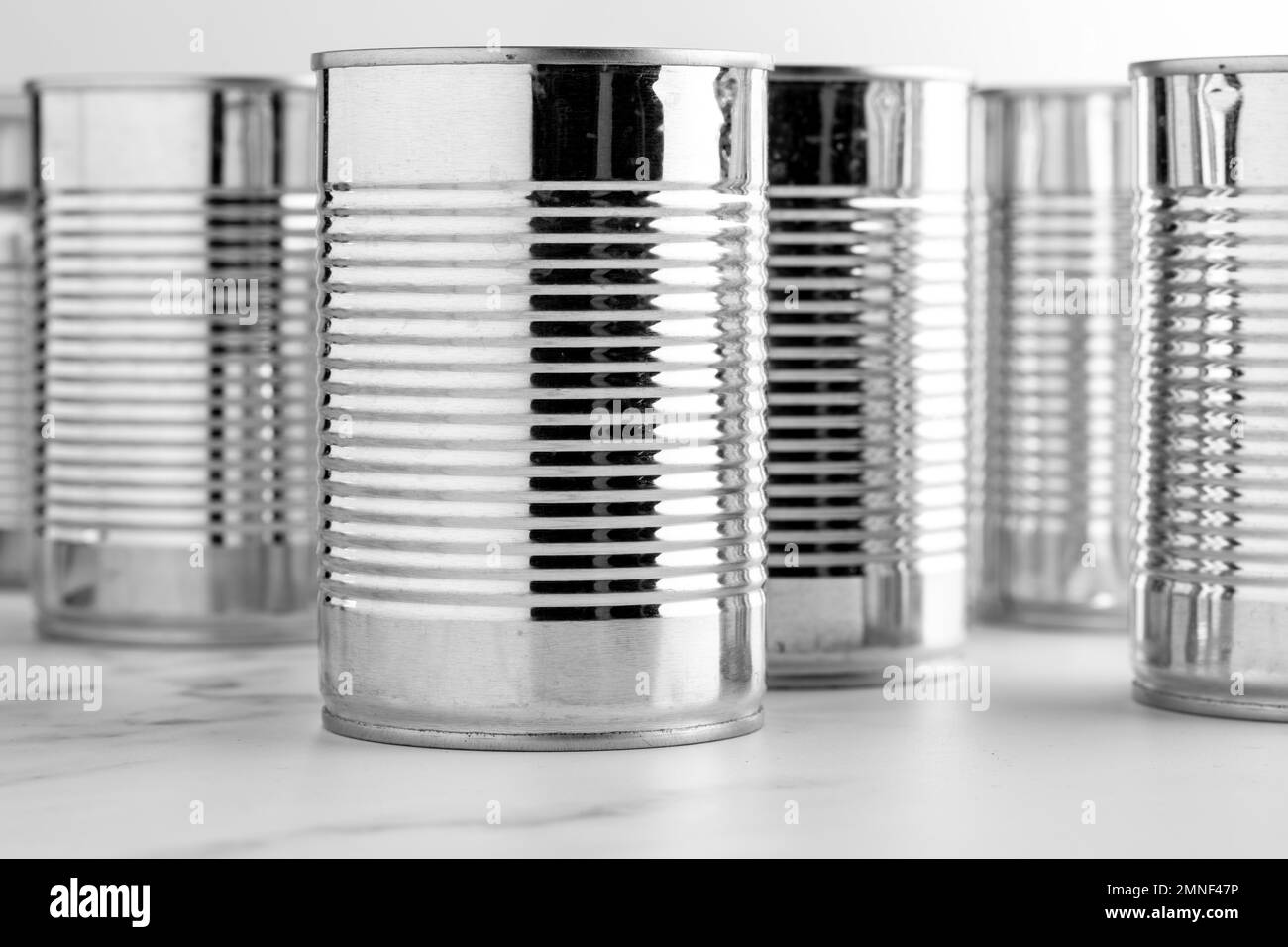 front view tall tin cans. High resolution photo Stock Photo Alamy