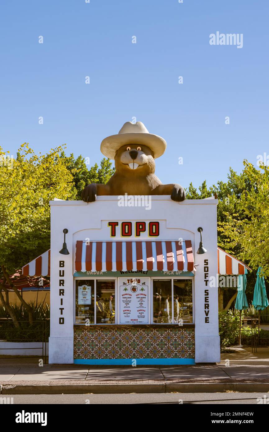 Gilbert, AZ Nov. 26, 2022 Topo food stand in downtown Gilbert