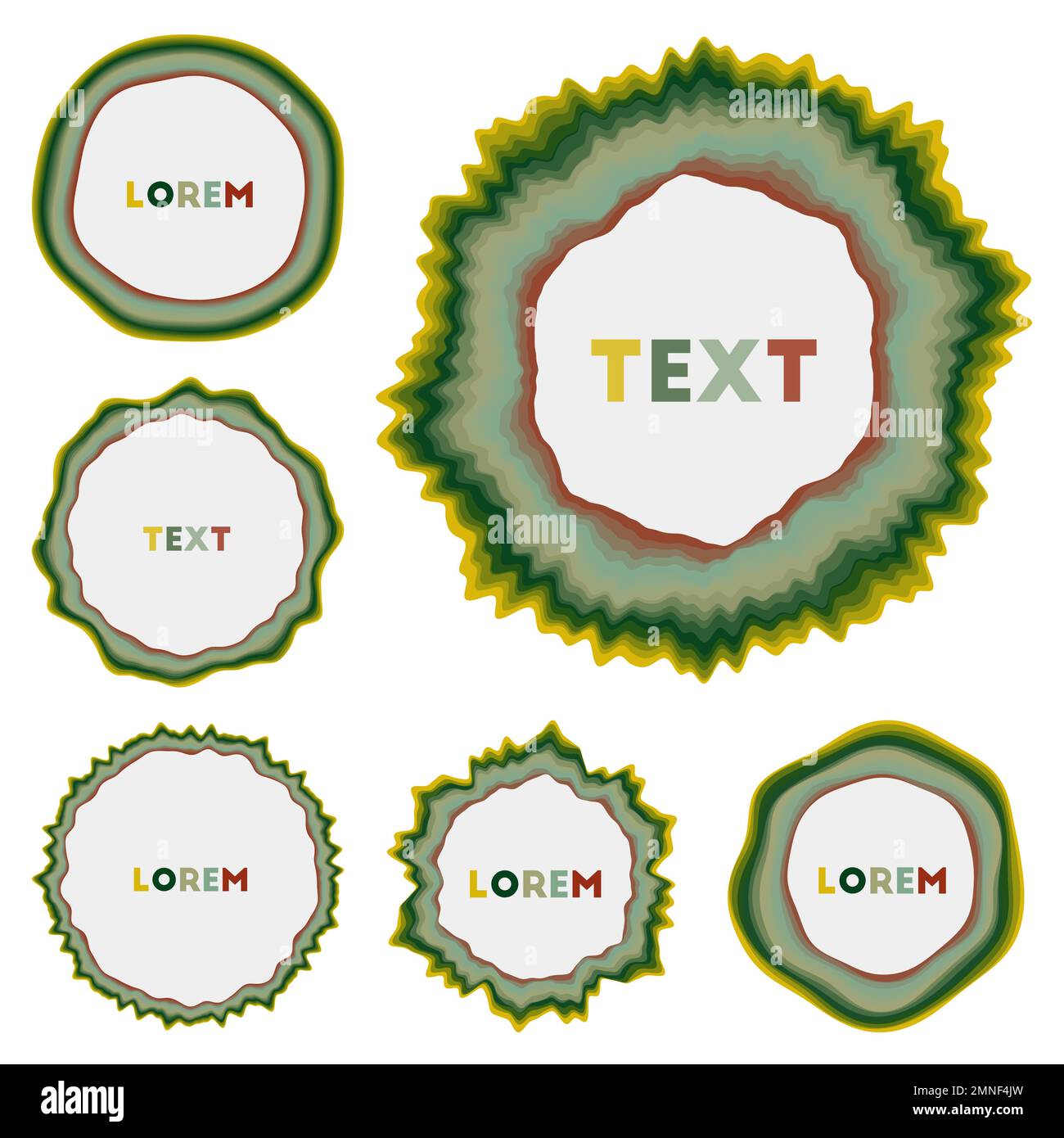 Colorful round banner. Attractive circular backgrounds. Authentic