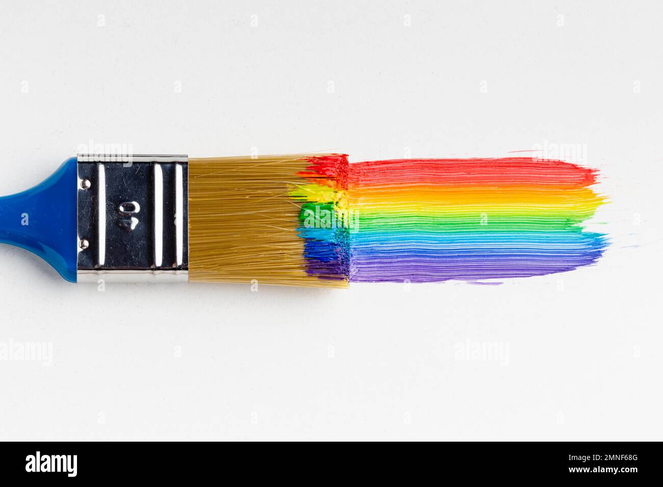 top view brush with rainbow paint. High resolution photo Stock Photo Alamy