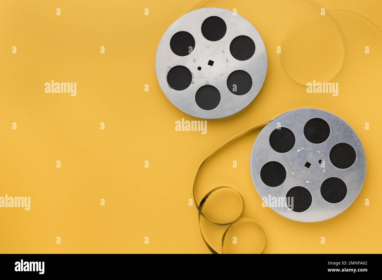 film rolls yellow background with copy space 2. Resolution and high